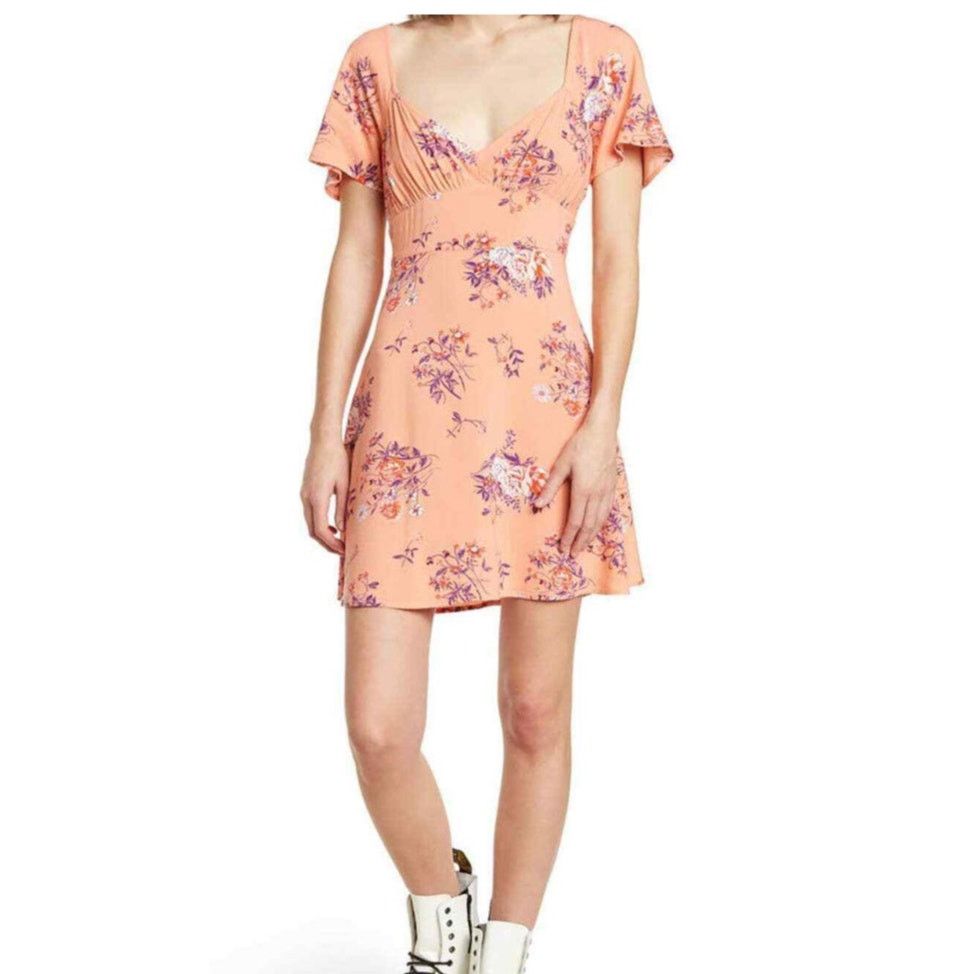 Other Abound Skater Dress Floral Zip Closure Short Sleeve Multi 2X Size XXL / US 16-18 / IT 52-54 - 1 Thumbnail