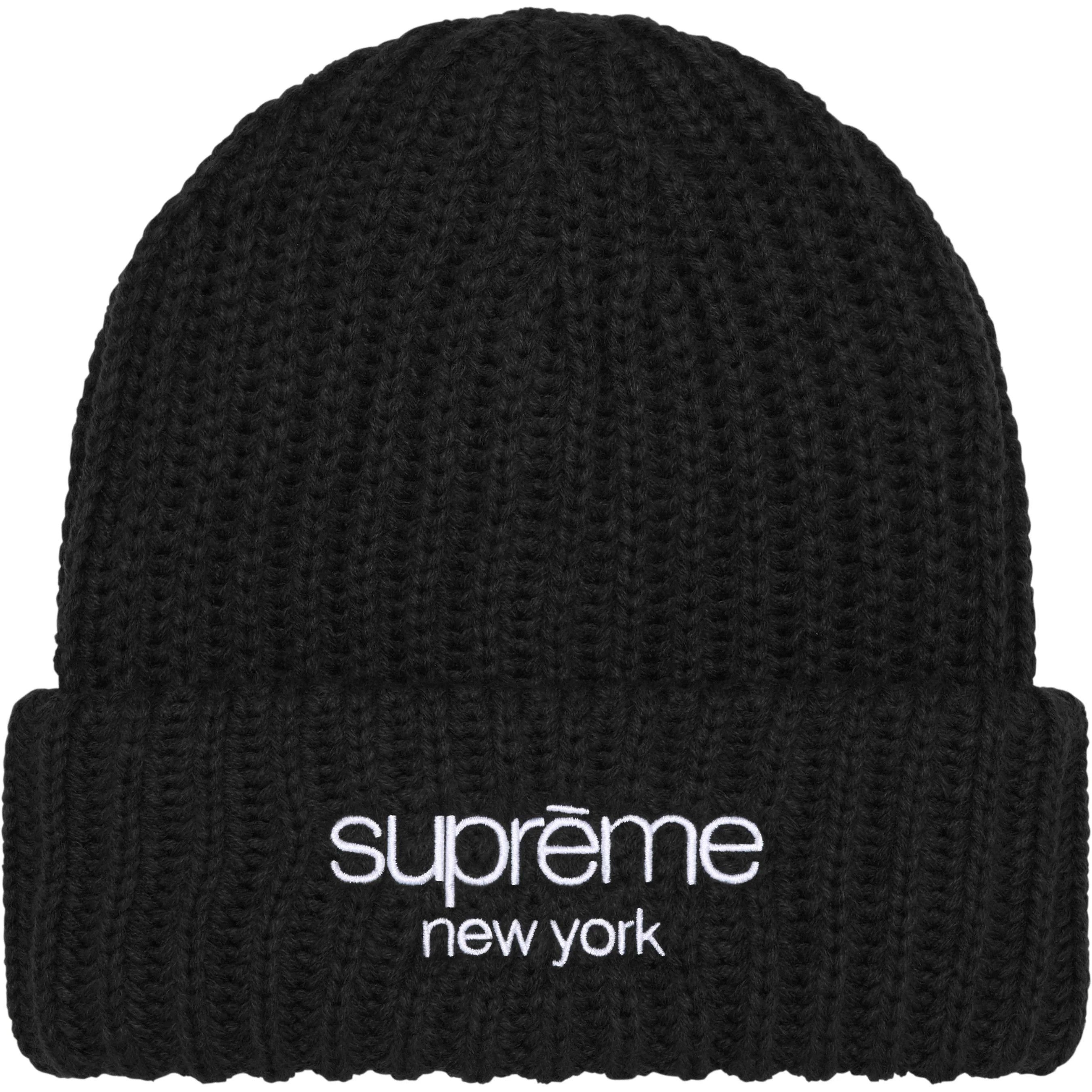 Supreme Supreme Classic Logo Chunky Ribbed Beanie (Black) Size ONE SIZE - 1 Thumbnail