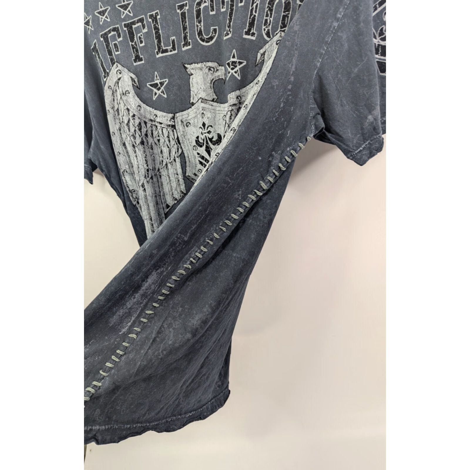 Affliction VINTAGE Affliction Shirt XL Black Lava Eagle Distress Y2K Streetwear USA Skull Grunge Logo Mens Size US XL / EU 56 / 4 - 4 Thumbnail