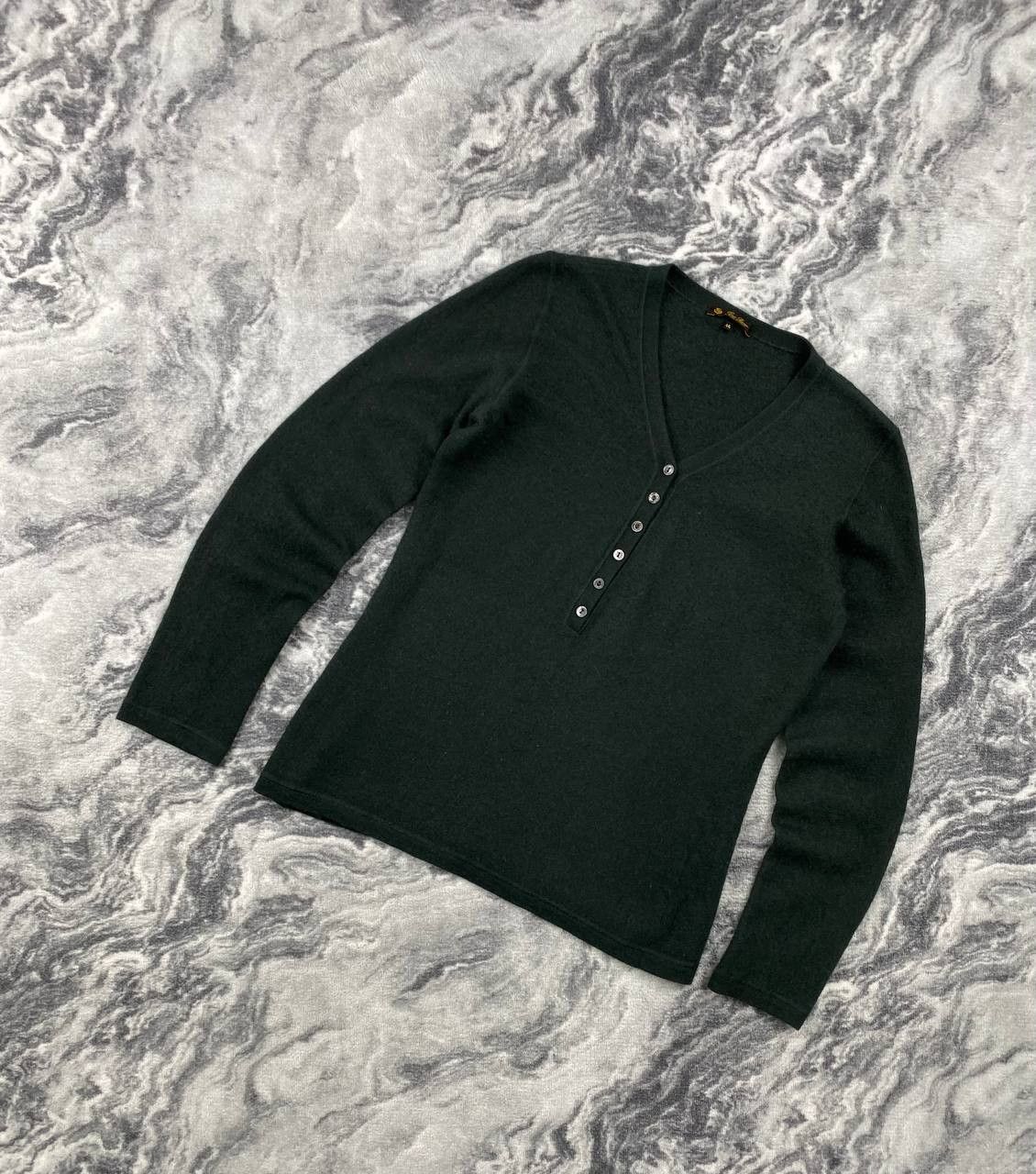 Loro Piana Loro Piana Knit Sweater Cashemere V Neck Women Size 46 Green Size L / US 10 / IT 46 - 1 Thumbnail