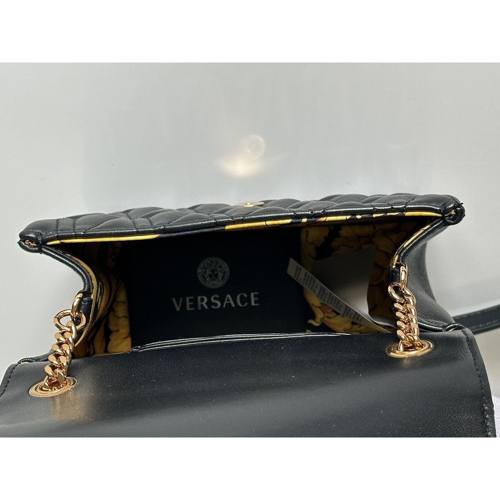 Versace Versace Virtus Quilted Leather Black Crossbody Bag DBFH821 Size ONE SIZE - 13 Thumbnail