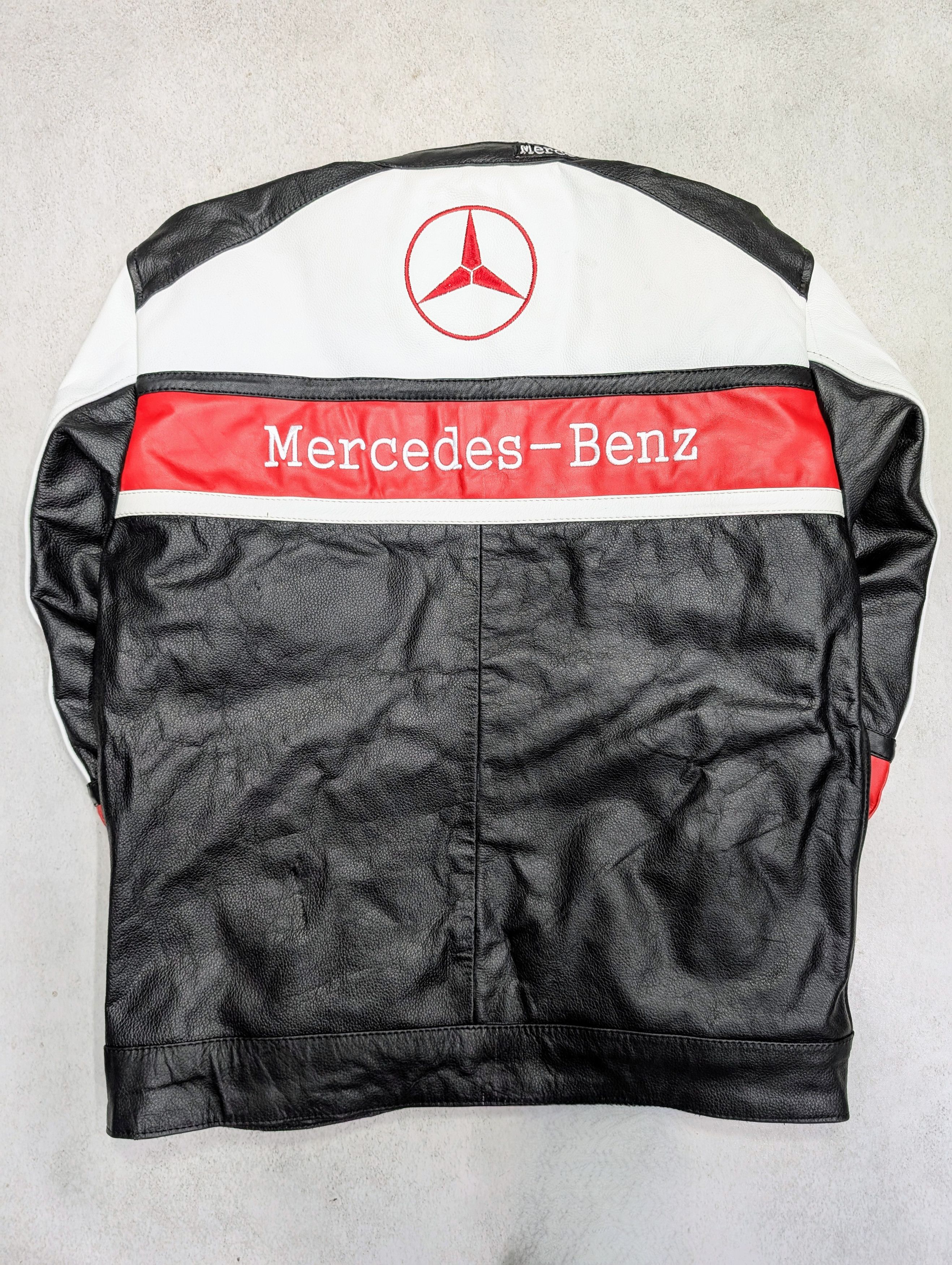 Vintage 💥 Vintage Mercedes Benz 💥 Leather Jacket Streetwear Racing Size M / US 6-8 / IT 42-44 - 2 Thumbnail