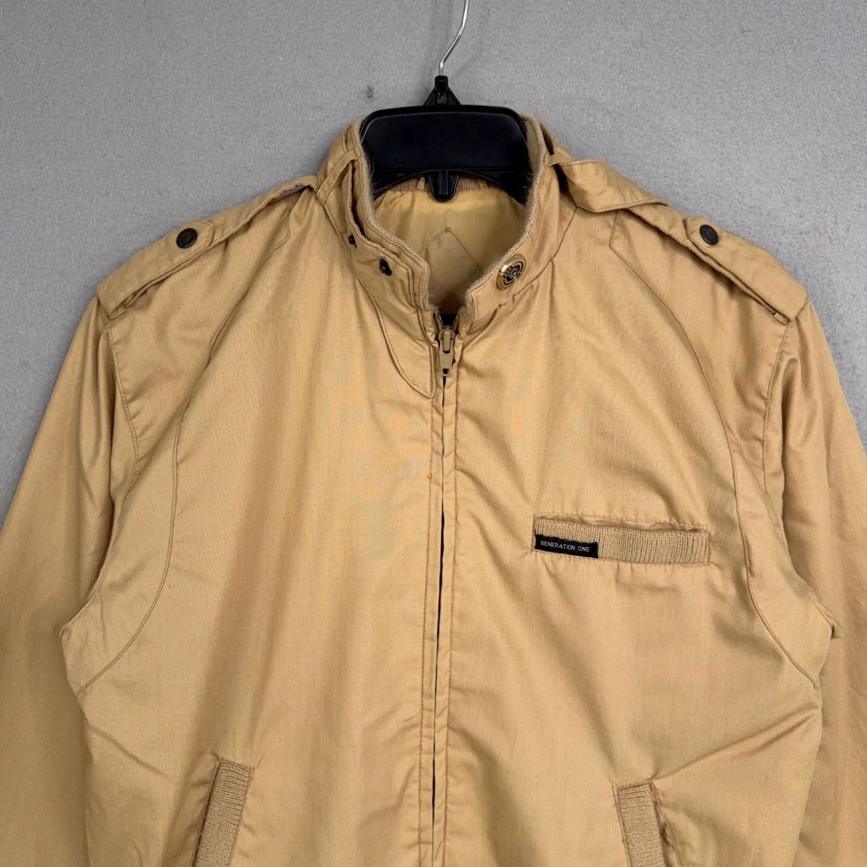 Vintage Generation One Jacket Mens S Beige Bomber Full Zip Casual Size US S / EU 44-46 / 1 - 2 Thumbnail