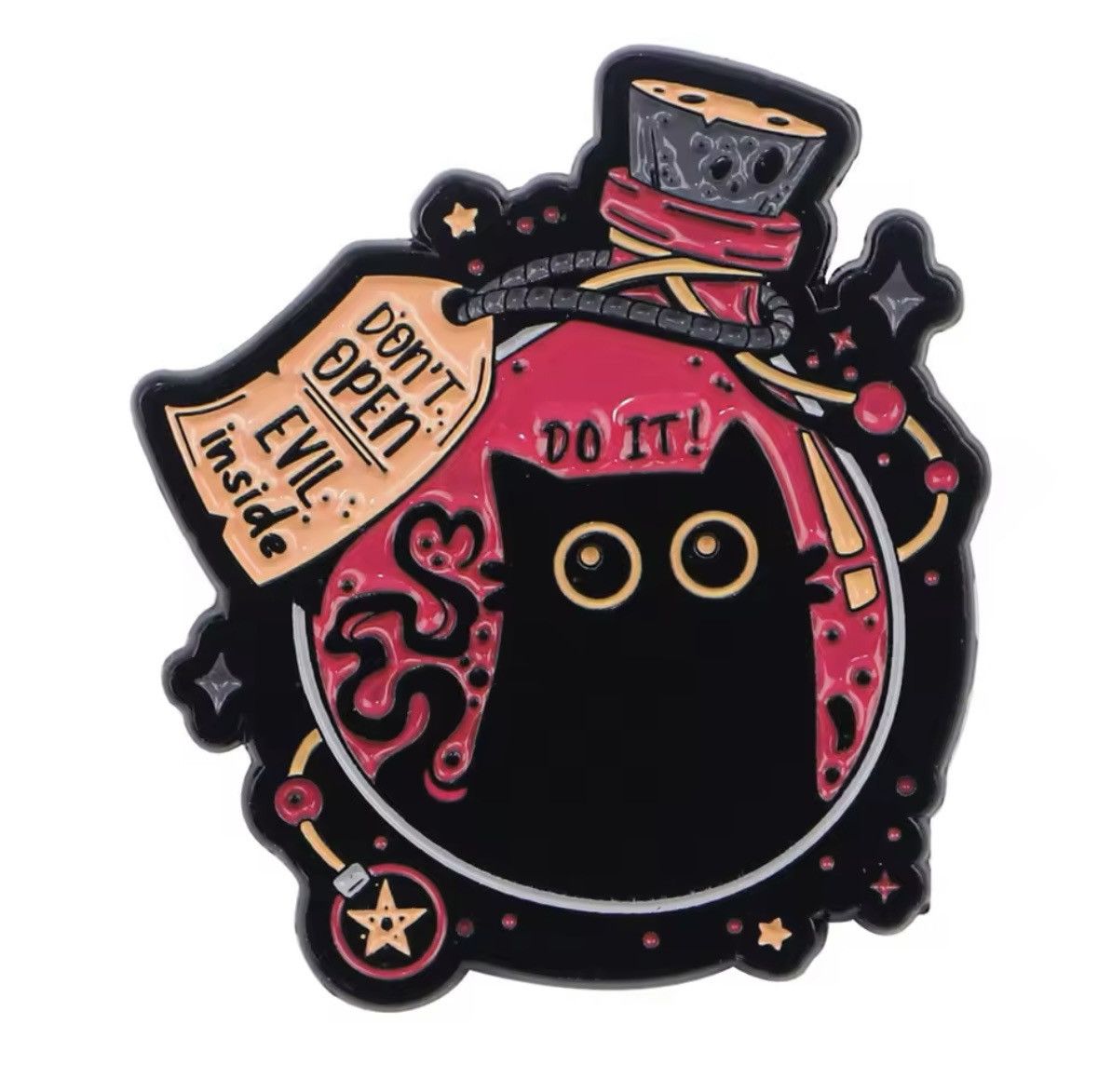 Designer Black cat enemal pin brooch accessories Size ONE SIZE - 1 Thumbnail