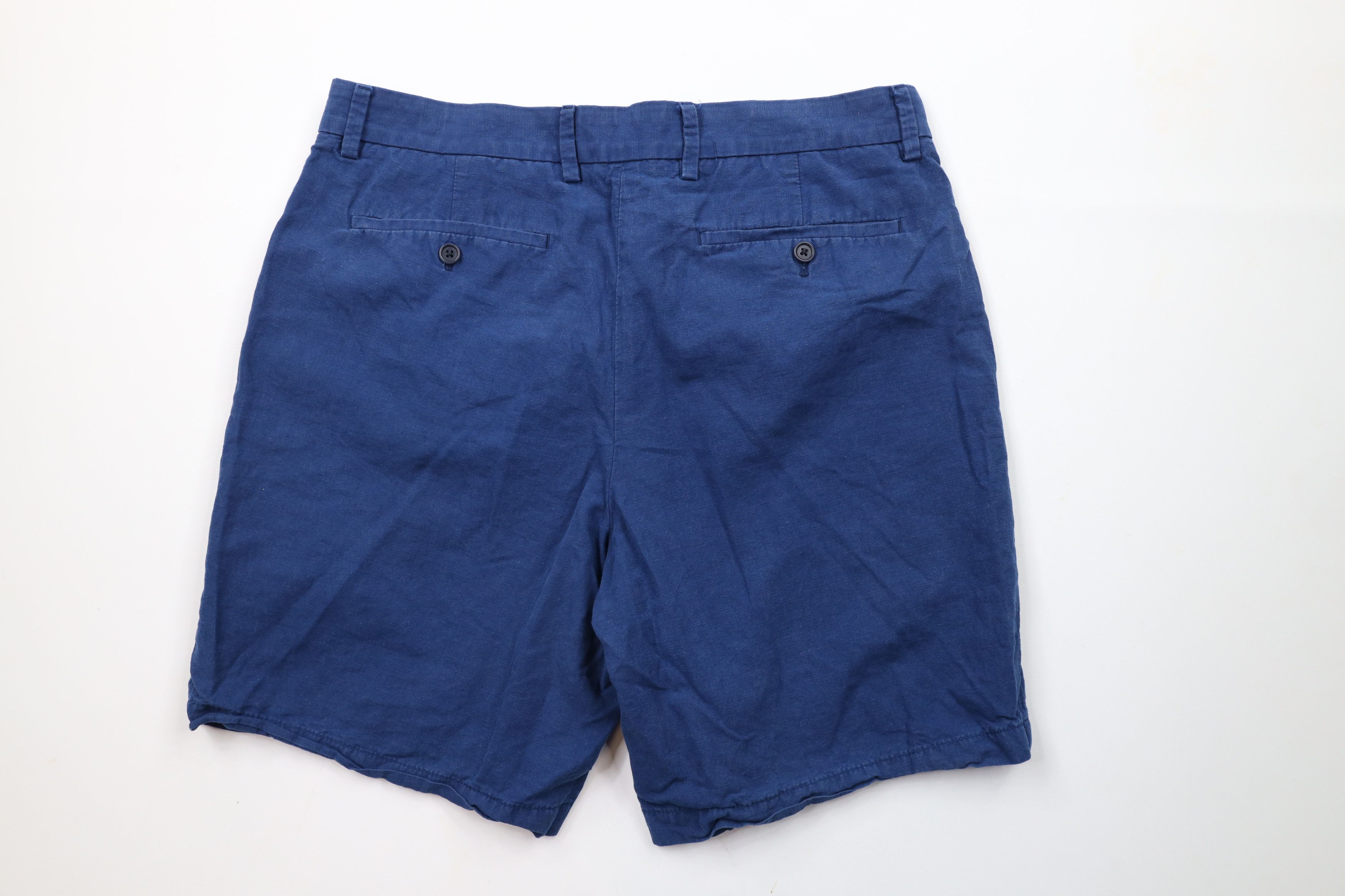 Banana Republic × Vintage Banana Republic Linen Blend Above Knee Chino Shorts Blue Size US 36 / EU 52 - 7 Thumbnail