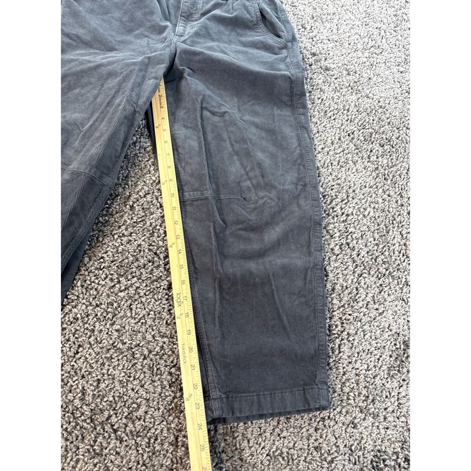 American Eagle Outfitters American Eagle Outfitters Pants Women 4 Short Blue Corduroy Barrel Leg High Rise Paper Bag Ankle Pocket Ruffle Size 28" / US 6 / IT 42 - 2 Thumbnail