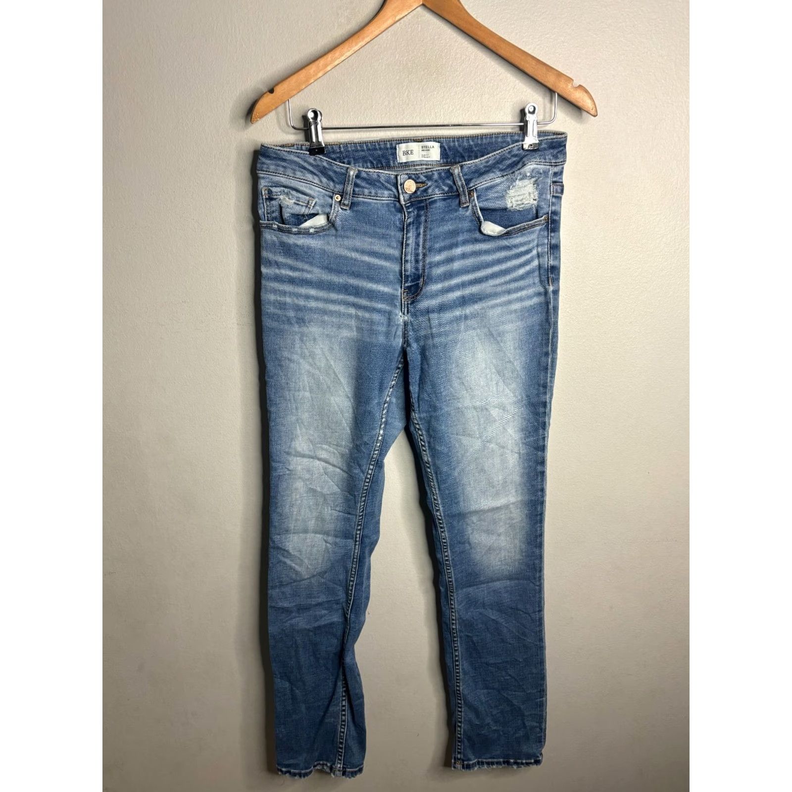 Vintage Buckle BKE Stella Womens Jeans Bootcut Blue Size 32 x 29 Inseam 29 Regular Fit Denim Cotton Spandex 5-Pocket Size 24" / US 00 / IT 34 - 4 Thumbnail