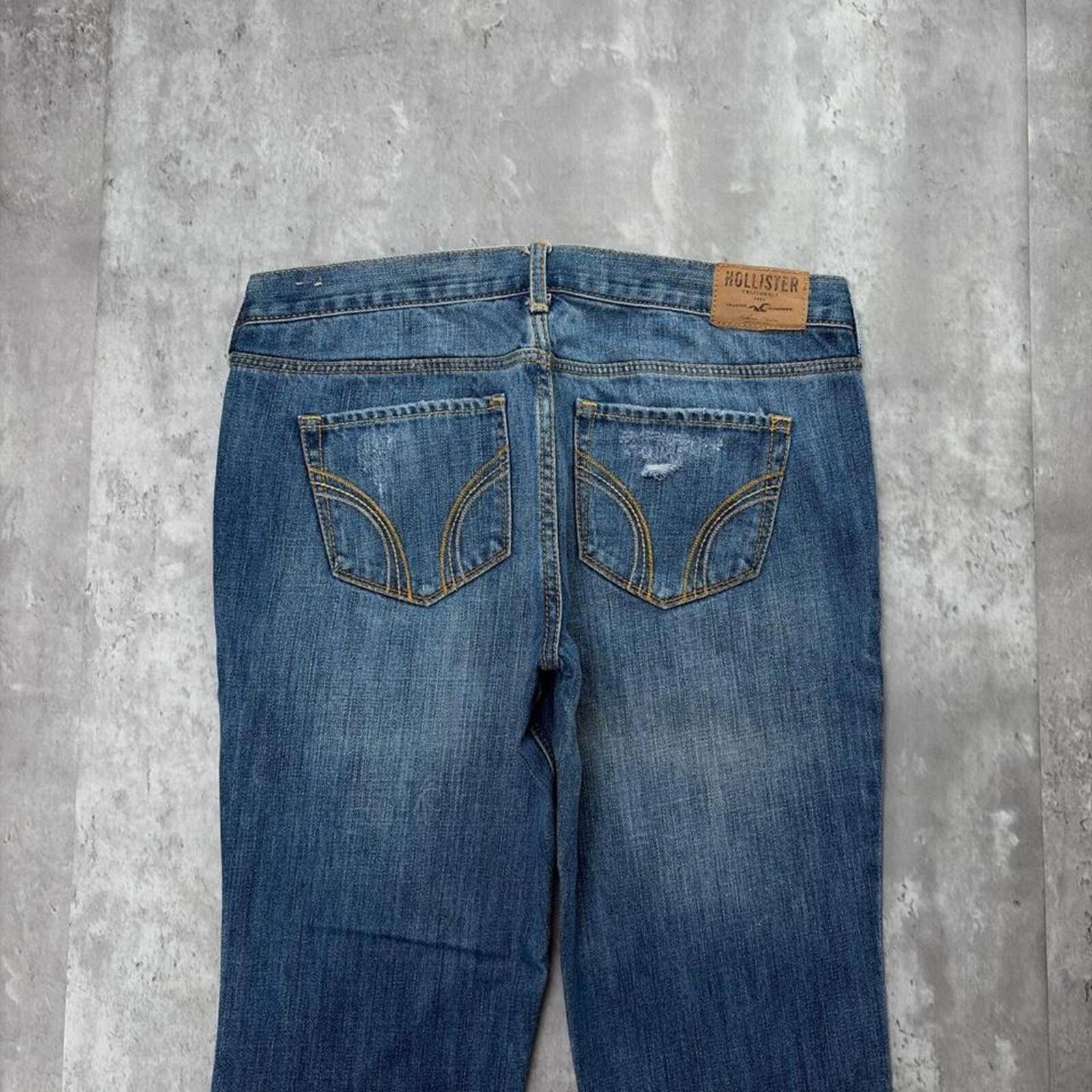 Other Y2K Blue Hollister Surf Grunge Flared Denim Jeans Size 30" / US 8 / IT 44 - 3 Thumbnail