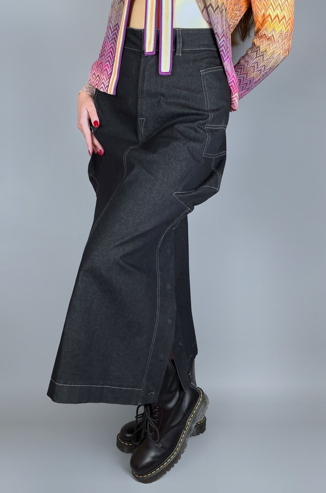 Marithe + Francois Girbaud Vintage Le Jean de Marithe Francois Girbaud Extreme Skirt 44 Size 27" / US 4 / IT 40 - 3 Thumbnail