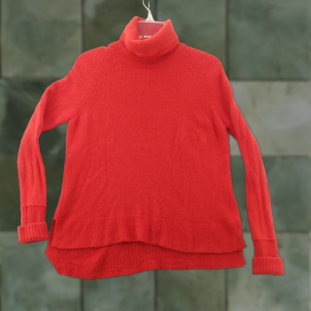 J.Crew J. Crew Alpaca Wool Blend Orange Sweater Mock Neck Womens XS Size XS / US 0-2 / IT 36-38 - 1 Thumbnail