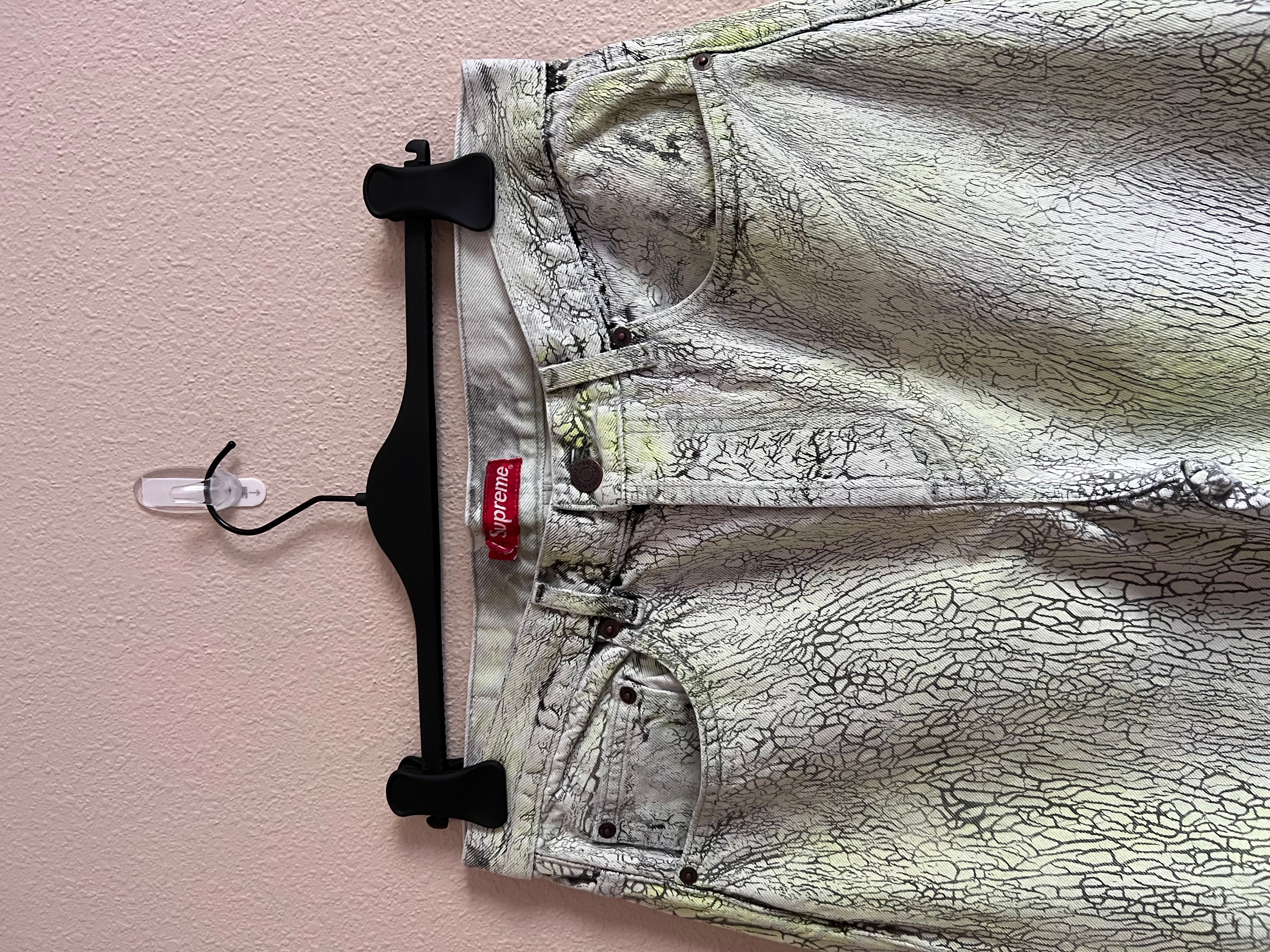 Pre-owned Supreme Crackle Regular Jeans In Green