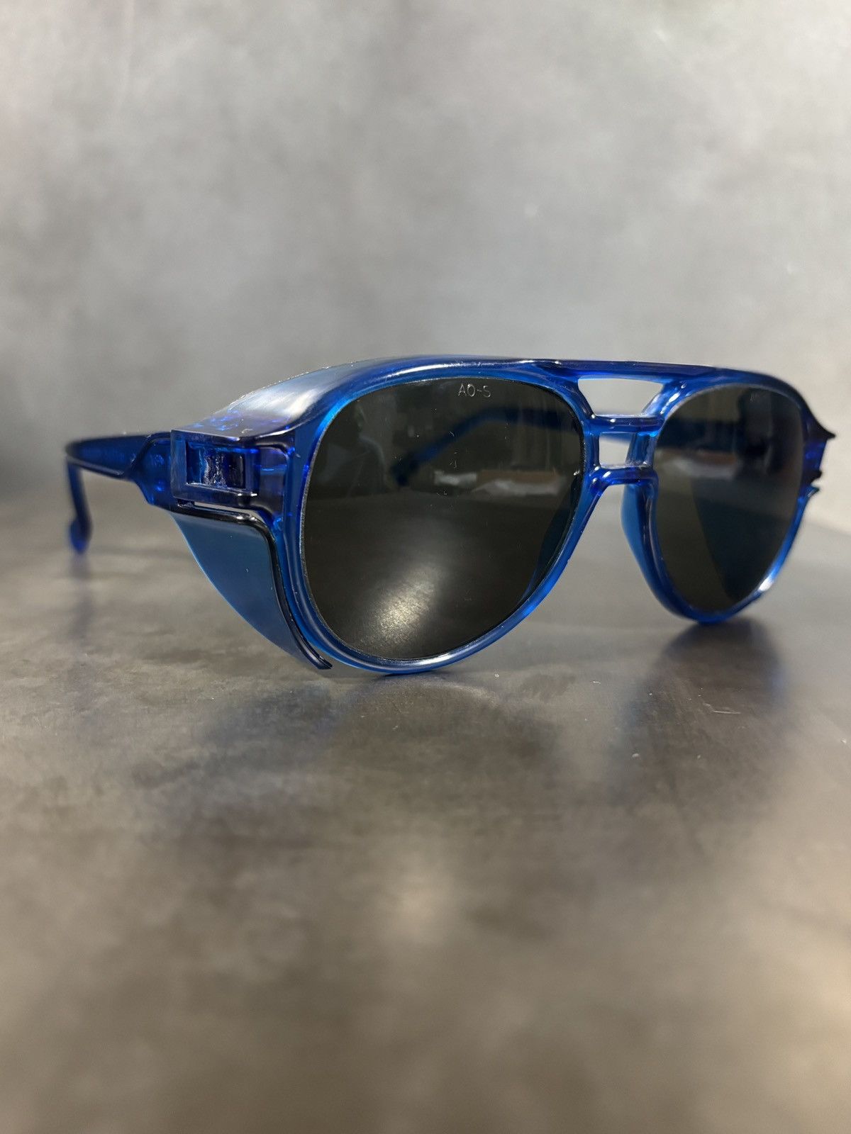 Vintage 1980s Vintage Sunglasses Safety Oversized Goop Aviator Blue Size ONE SIZE - 2 Thumbnail