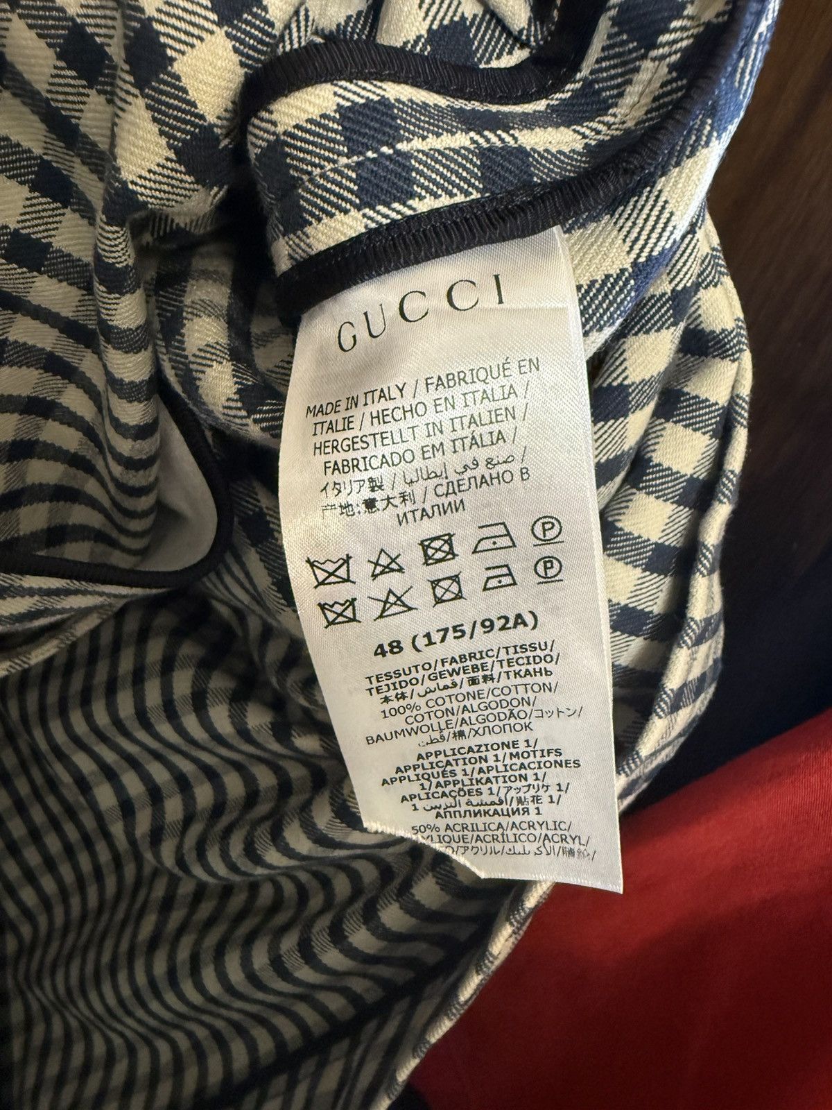 Gucci Gucci x Freya Hartas Patch Gingham Chore Jacket 🧶 Size US M / EU 48-50 / 2 - 8 Thumbnail
