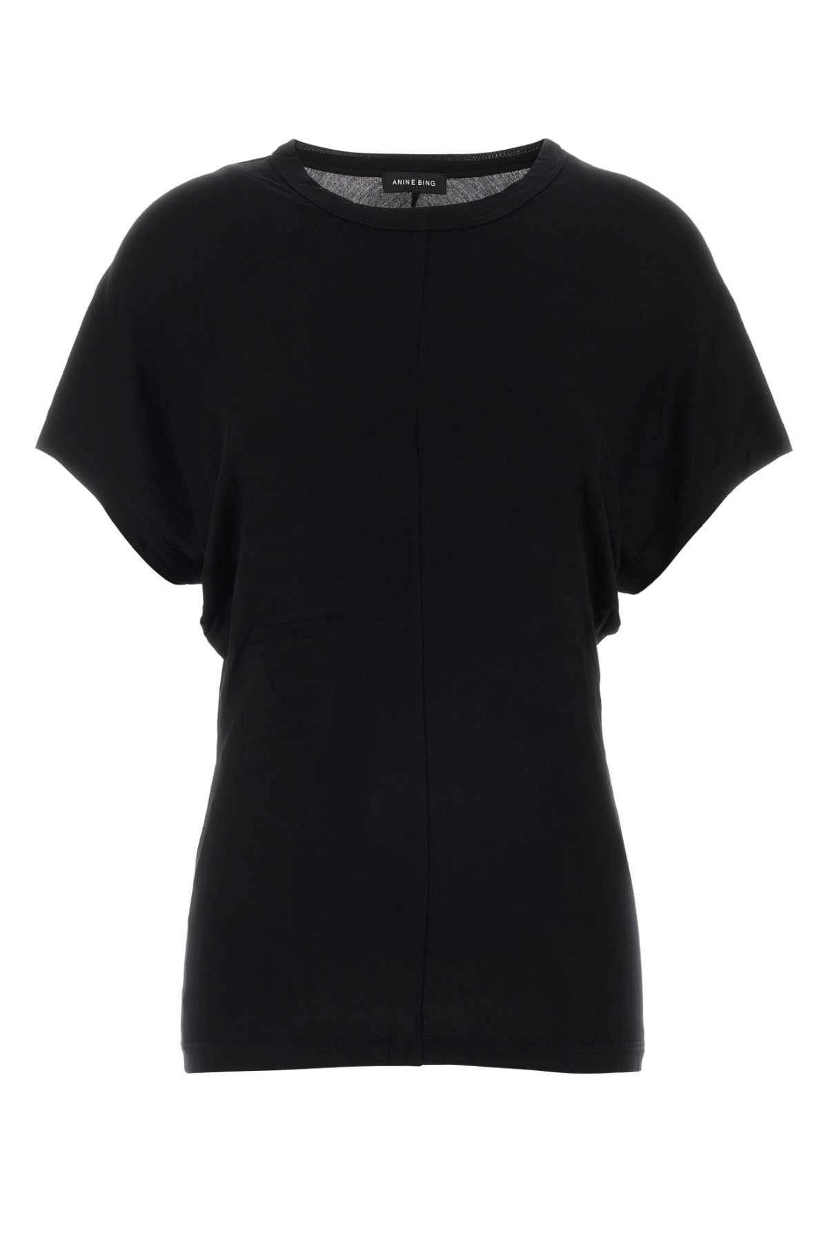 Anine Bing Black Stretch Viscose Zadig T-Shirt Size S / US 4 / IT 40 - 1 Thumbnail