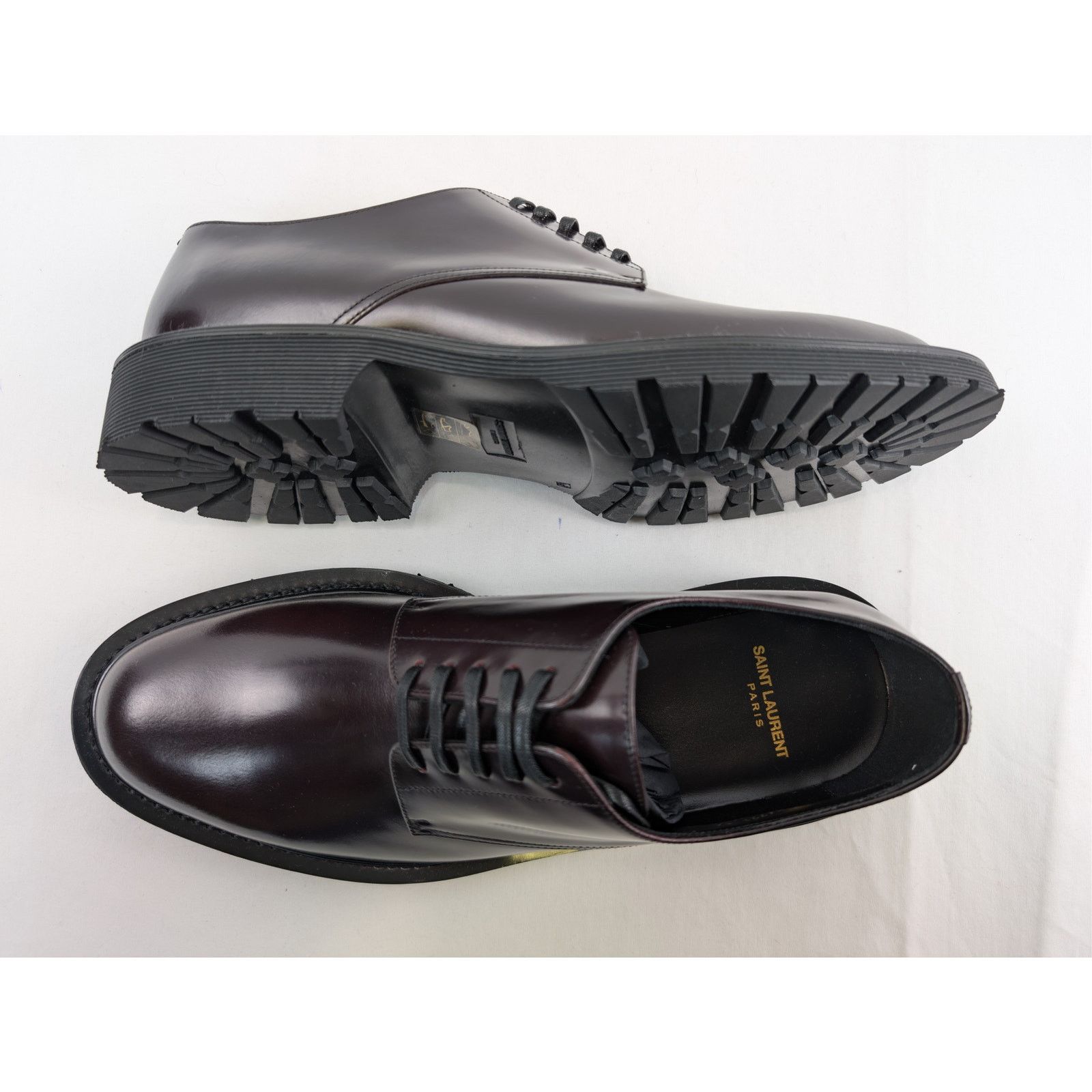 Saint Laurent Paris o1rshd1 Army 20 Derby Boots in Dark Wine (Burgundy) Size US 12 / EU 45 - 1 Thumbnail