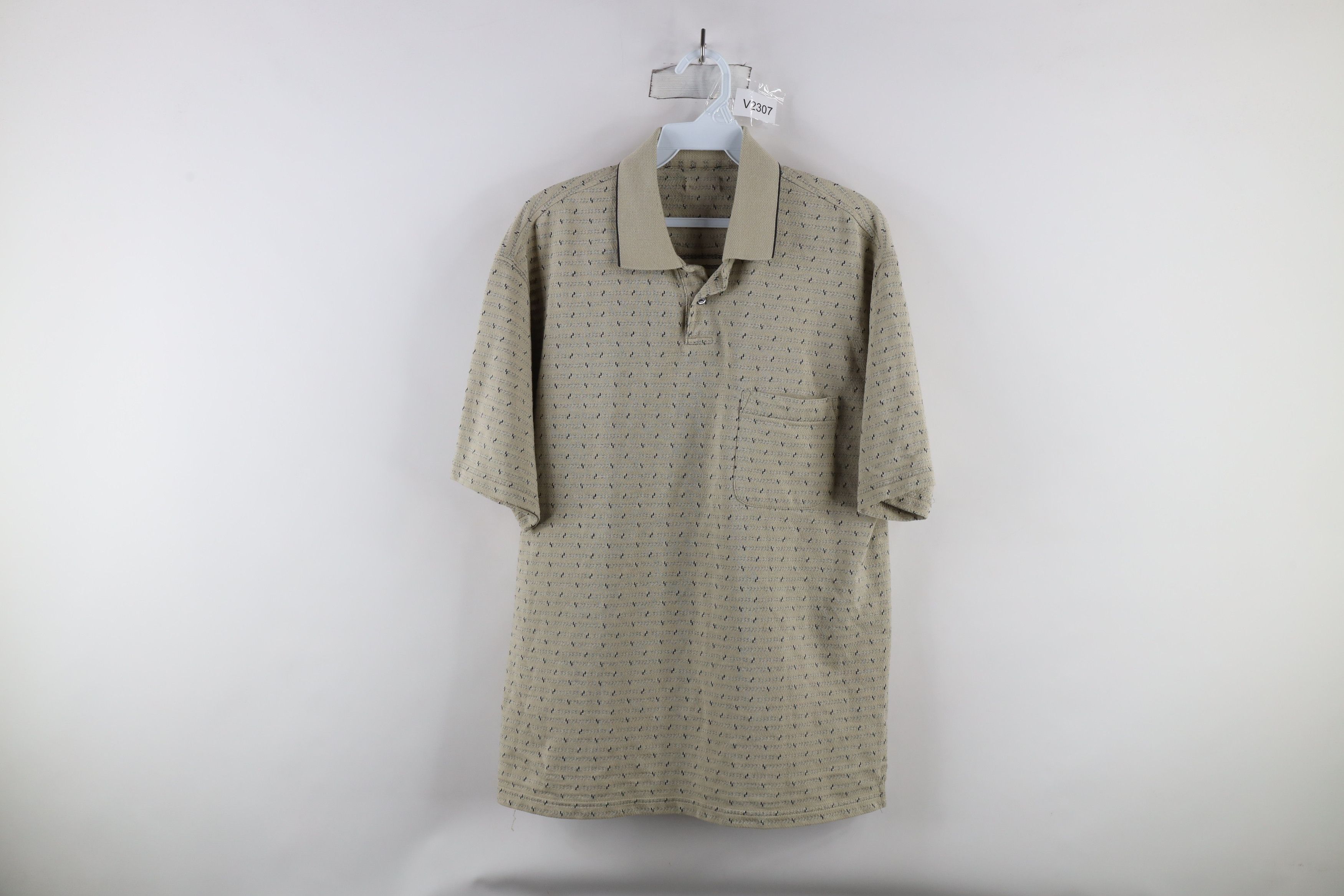 Vintage Vintage 90s Streetwear Geometric Knit Golf Polo Shirt Size US M / EU 48-50 / 2 - 1 Thumbnail