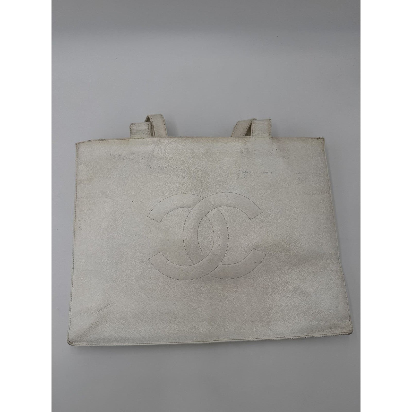 Chanel Chanel Caviar Skin White CC Tote Bag Size ONE SIZE - 8 Thumbnail