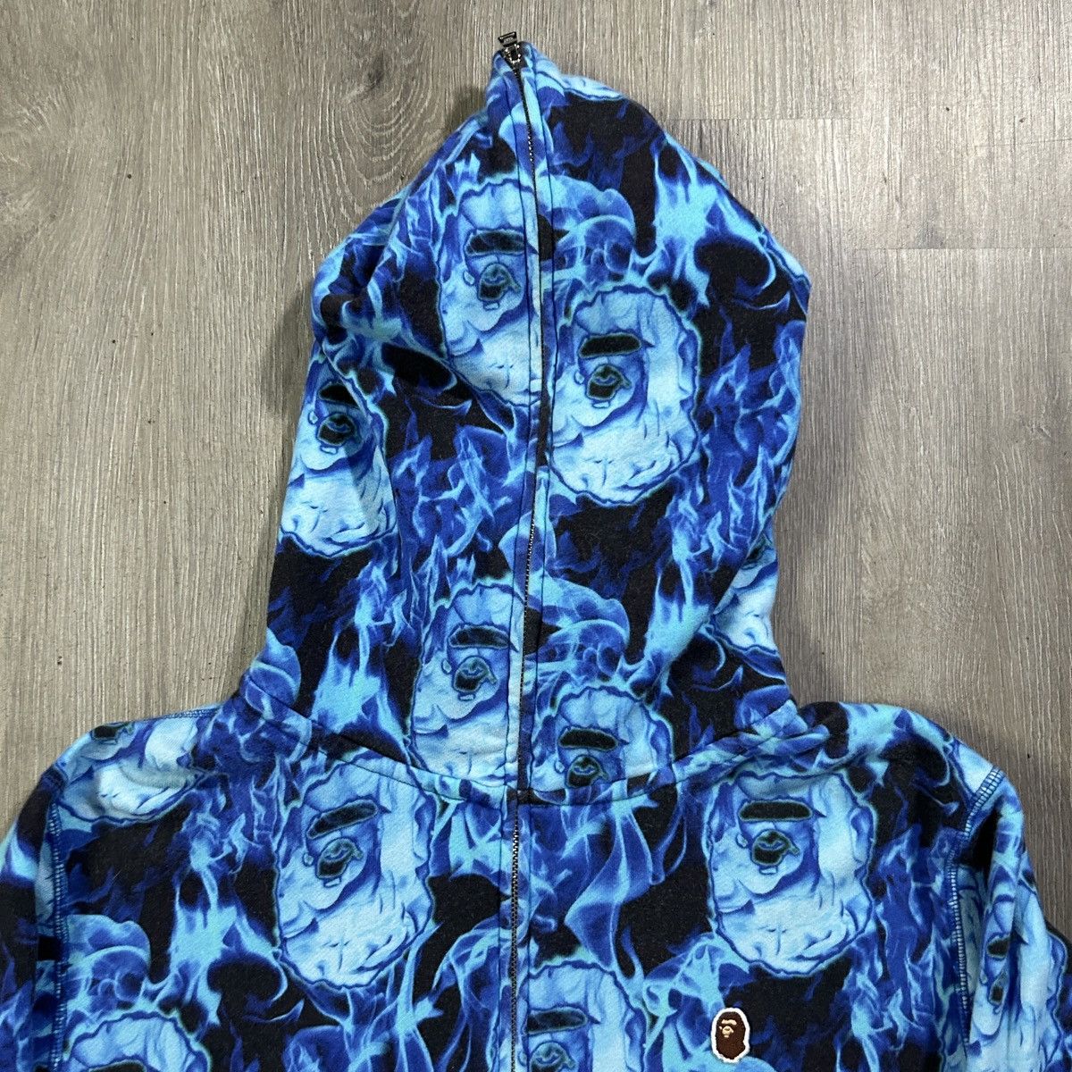 Bape BAPE Blue Flame Full Zip Hoodie Size US L / EU 52-54 / 3 - 3 Thumbnail