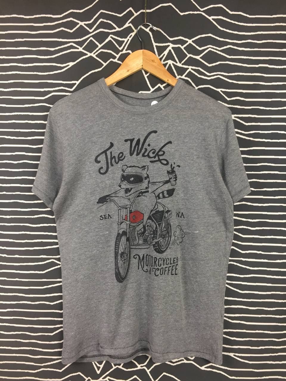 Vintage The Wick Motorcycles & Coffee Thrash Cat Graphic Tee Size US M / EU 48-50 / 2 - 2 Thumbnail