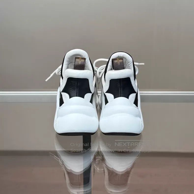 Louis Vuitton Louis Vuitton Archlight Black and White Embossed Arch Brid Size US 7 / IT 37 - 4 Thumbnail