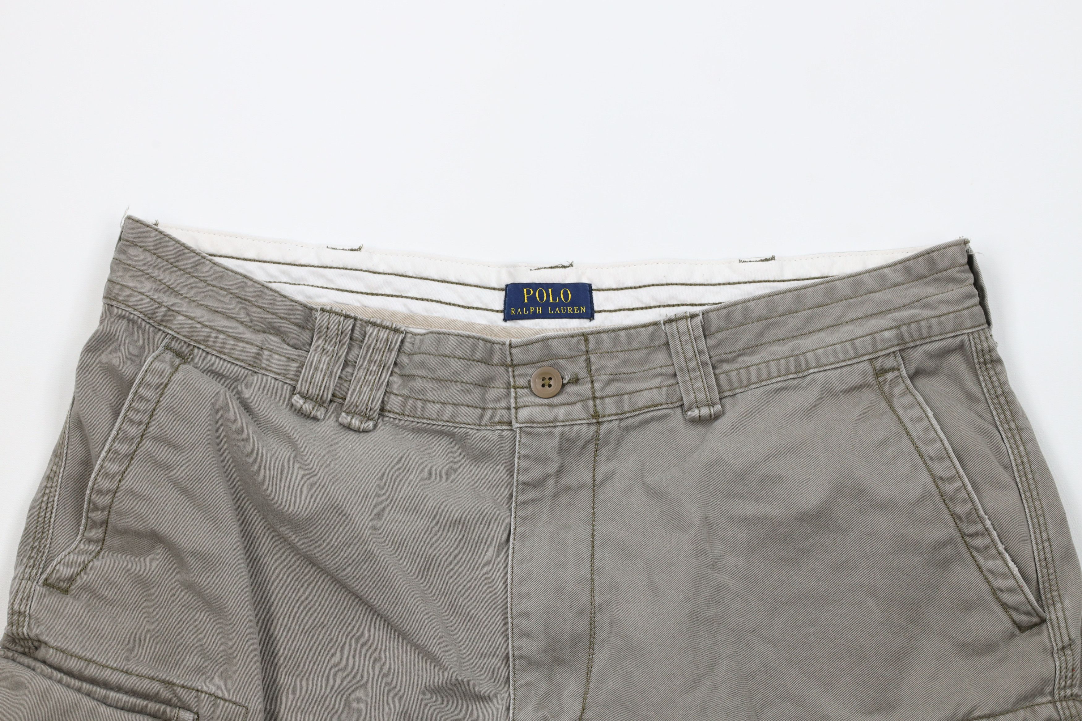 Ralph Lauren × Vintage Vintage Ralph Lauren Chino Cargo Shorts Gray Green Size US 38 / EU 54 - 2 Thumbnail