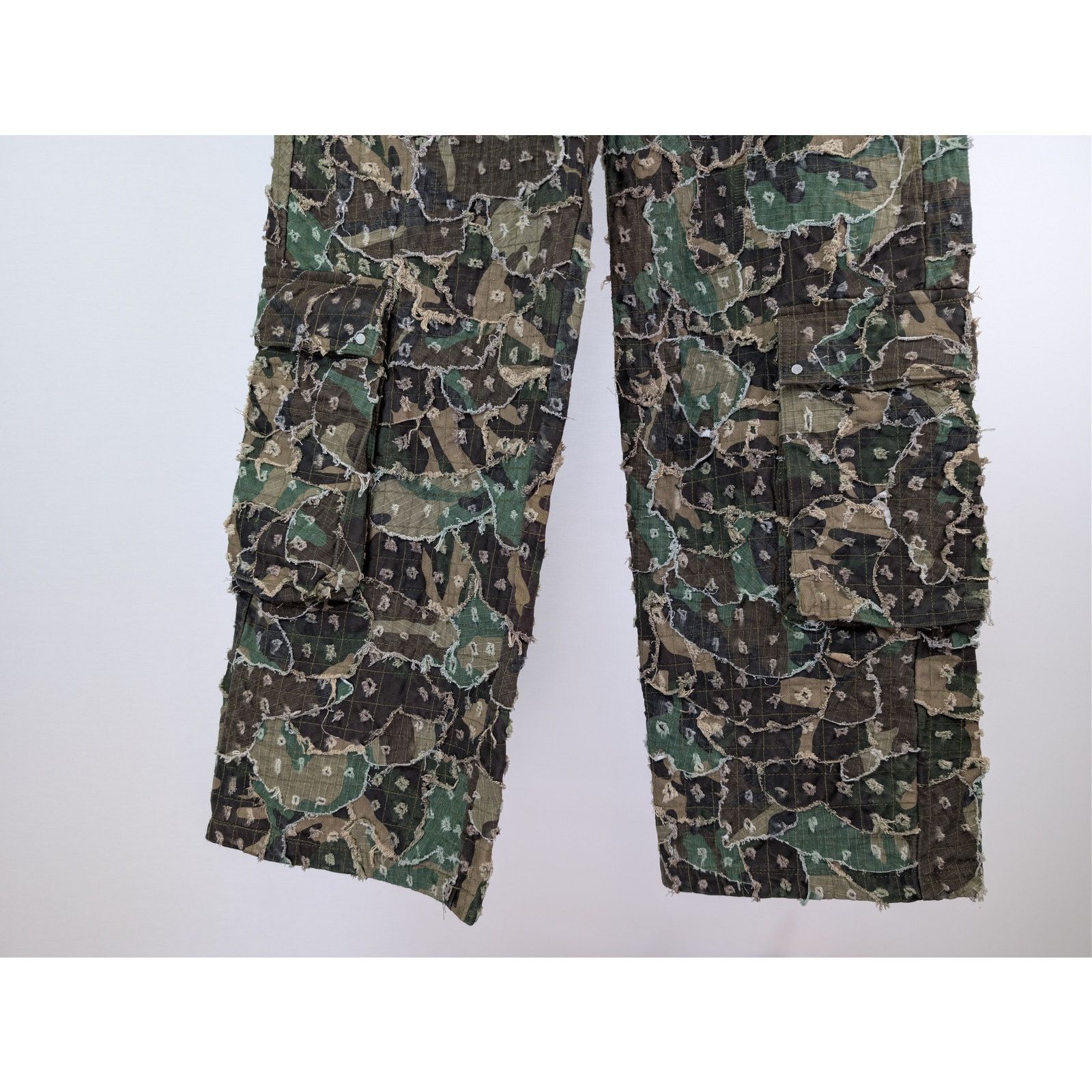 Who Decides War o1rshd1 Micro Distressed Cargo Pants in Olive Size US 30 / EU 46 - 4 Thumbnail