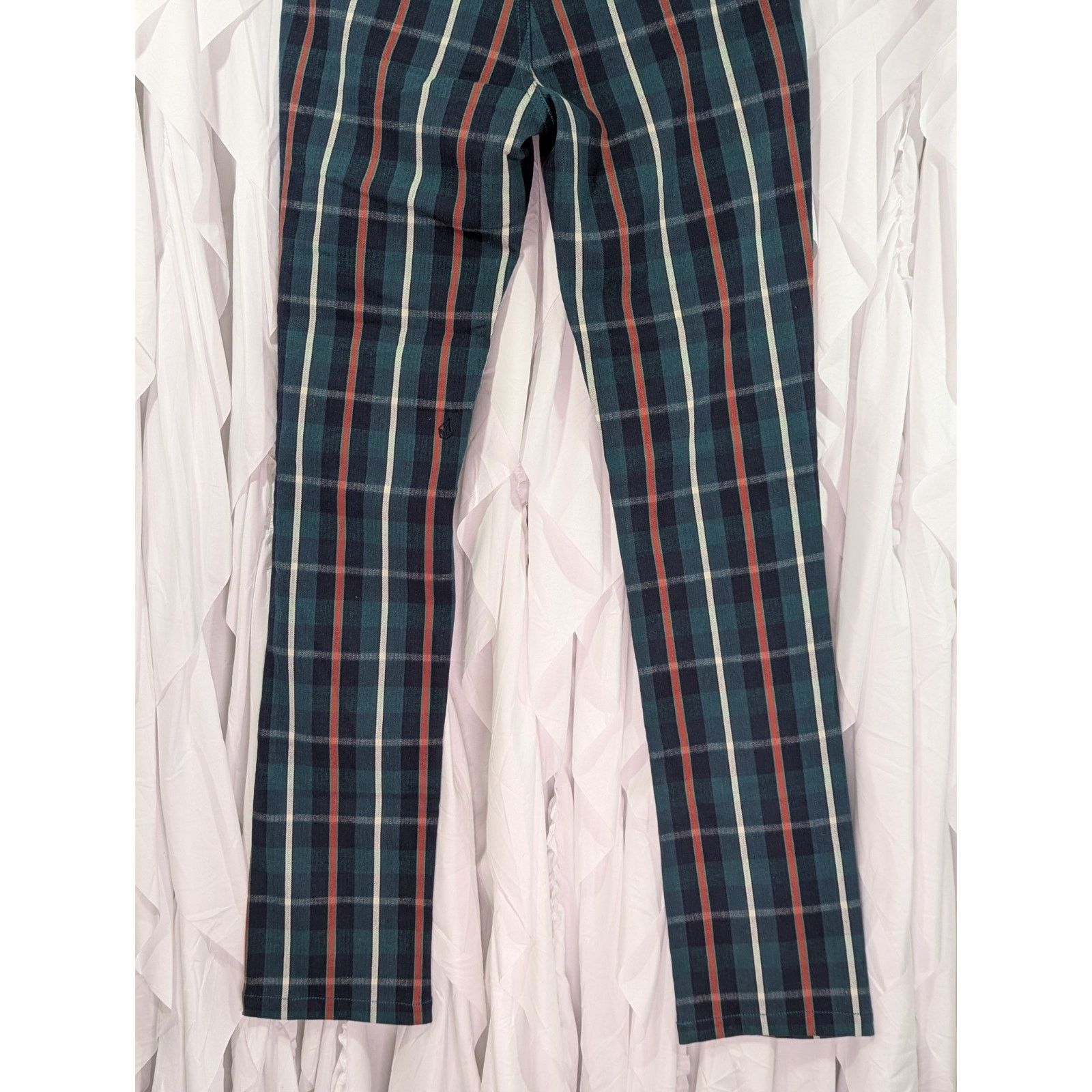 Volcom Volcom Frochickie Plaid Pants 0 Green Red Punk Grunge Slim Size 25" / US 0 / IT 36 - 7 Thumbnail