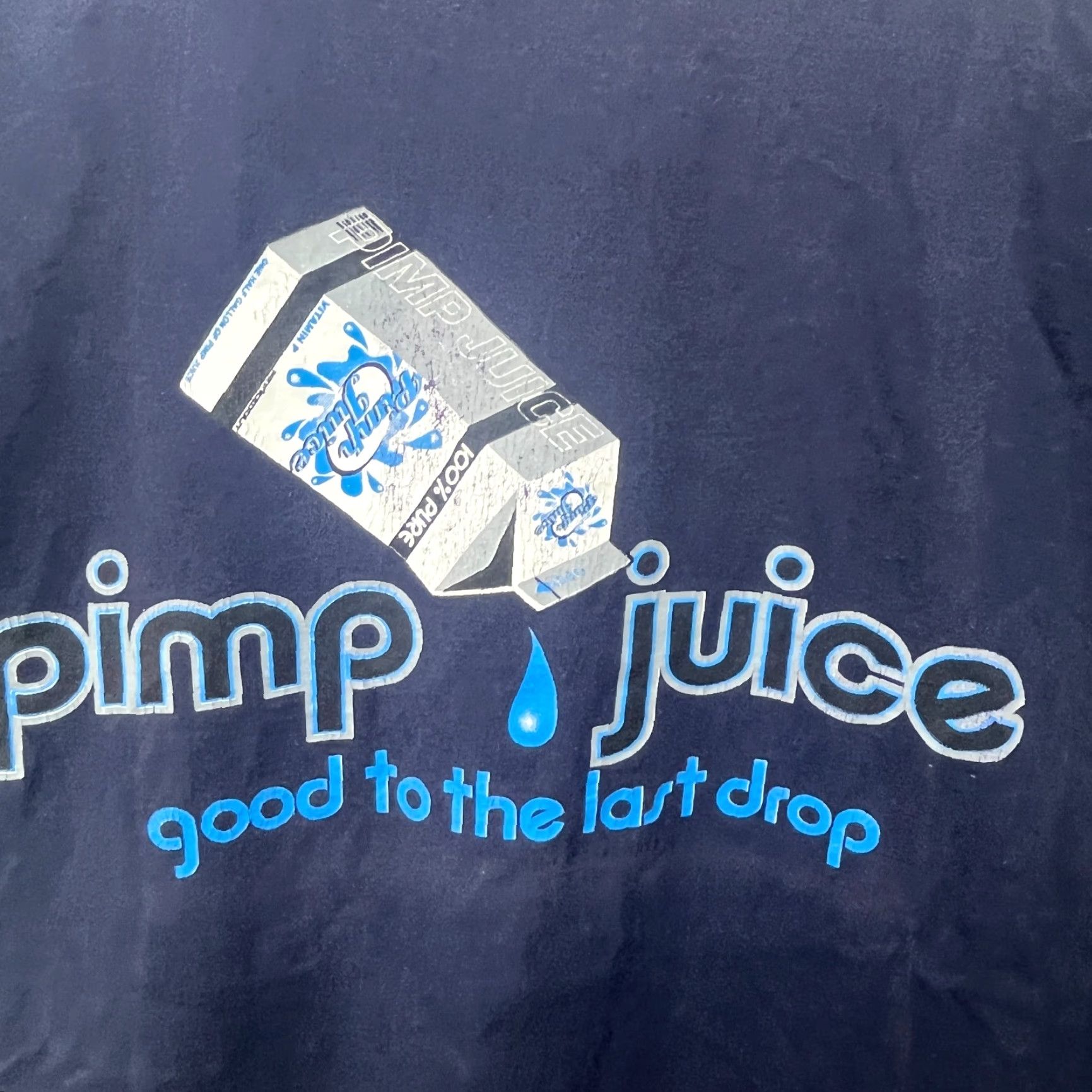 Vintage VINTAGE Pimp Juice Y2K Hip Hop Baggy T Shirt 2XL Icedout Nelly Shirt Mens Blue Cotton Short Sleeve Crew Neck Hip Hop Size US XXL / EU 58 / 5 - 5 Thumbnail