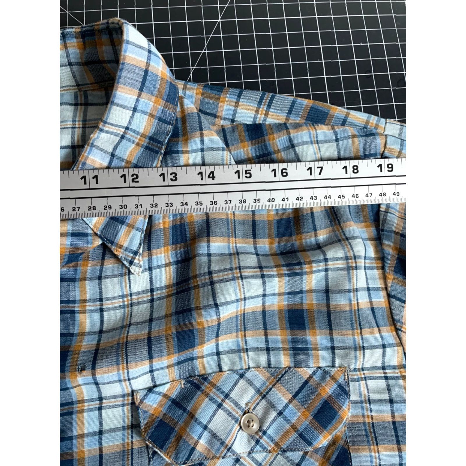 Vintage VINTAGE Big Mac Shirt Plaid Flannel Lightweight 70s 80s Grunge XL Mens Blue Yellow Cotton Polyester Blend Button-Up Size US XL / EU 56 / 4 - 7 Thumbnail