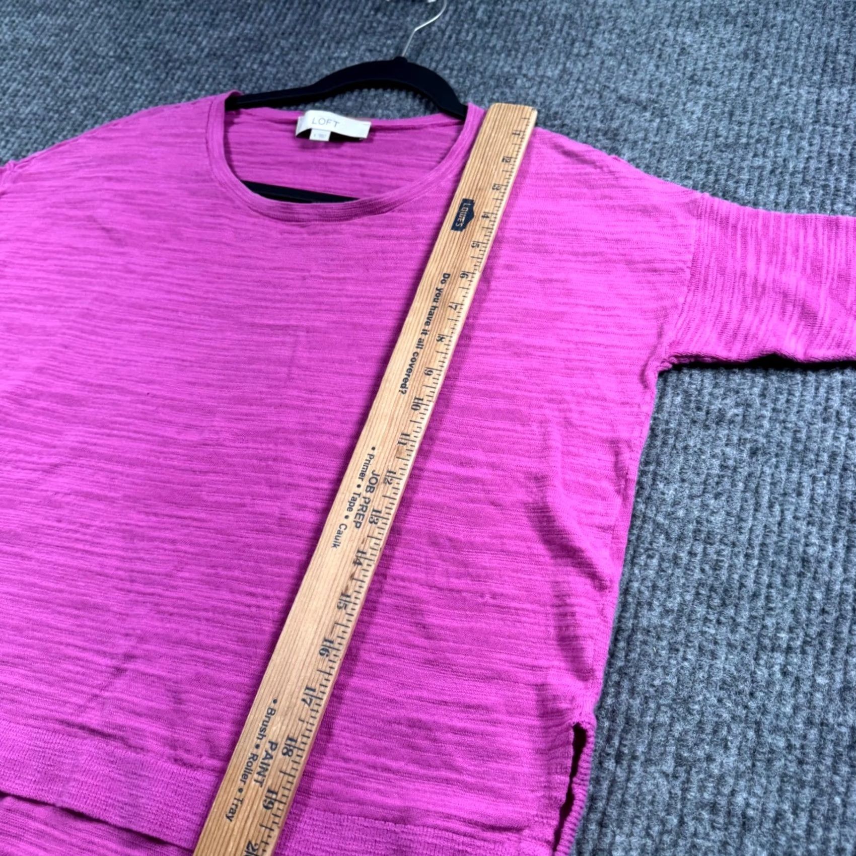 Loft LOFT Pink Barbiecore T-Shirt Womens Small Slub Knit Casual Minimalist Tee Size S / US 4 / IT 40 - 7 Thumbnail