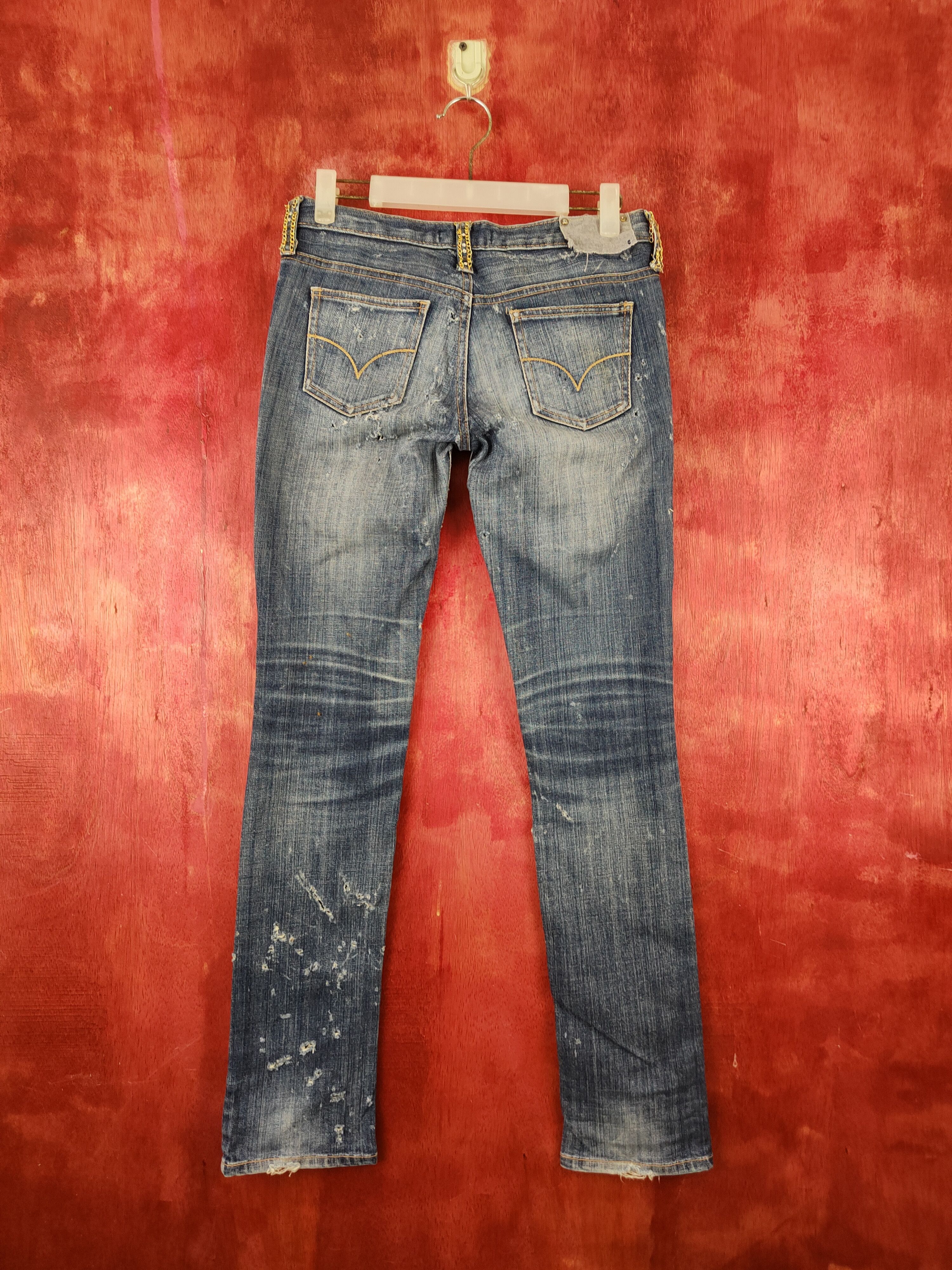 Designer × Japanese Brand Cecil McBee Blue Distressed Ripped Jeans #S2139 Size 28" / US 6 / IT 42 - 7 Thumbnail