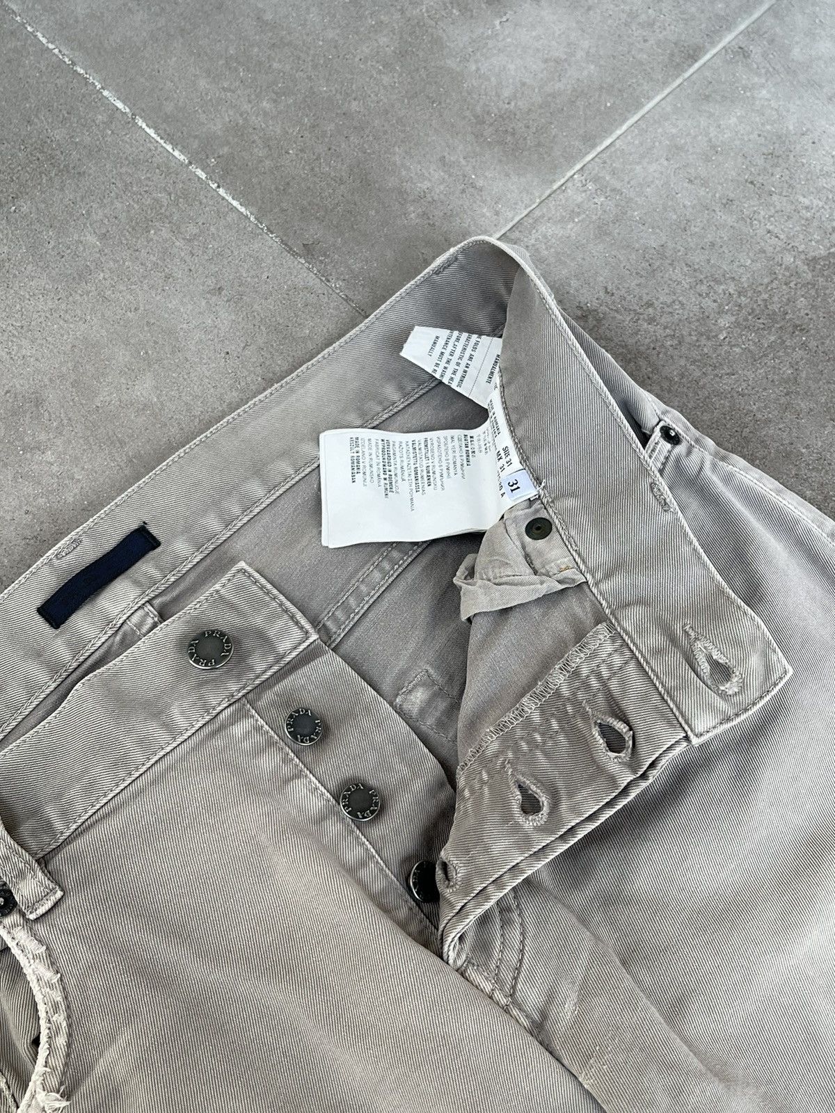 Prada SS13 Prada Distressed Light Grey Denim Pants Size US 32 / EU 48 - 18 Thumbnail