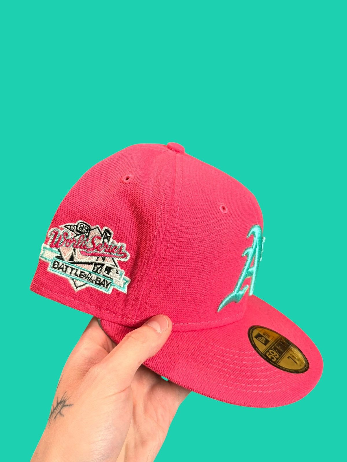 New Era oakland Athletics fitted Teal bottom 7 3/8 Size ONE SIZE - 2 Thumbnail