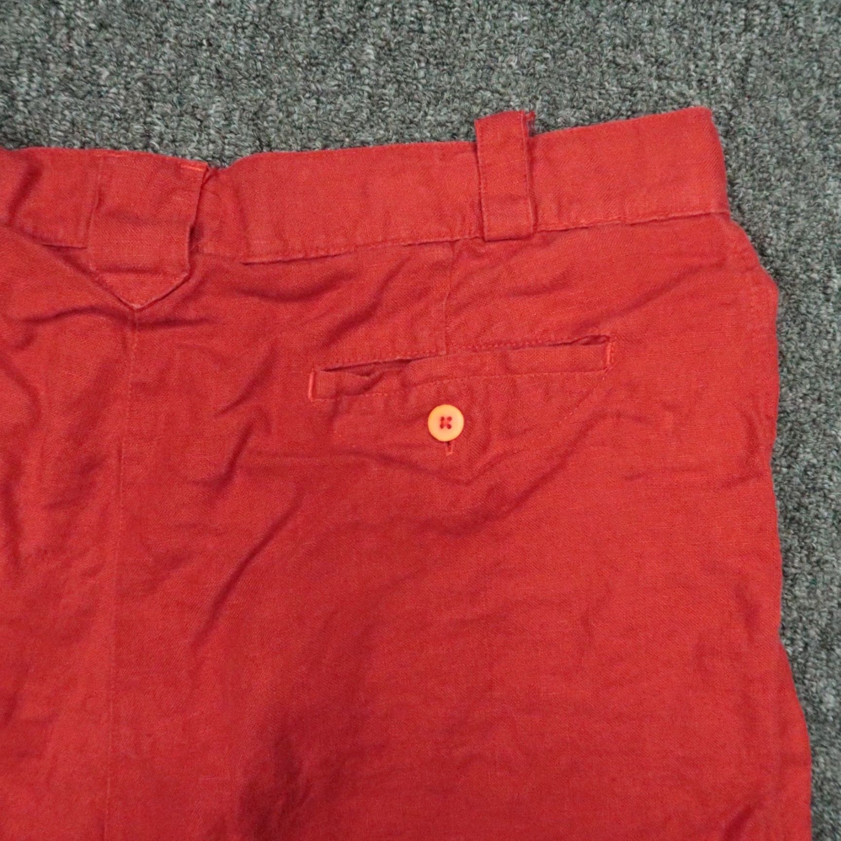 Jams World Jams World Shorts Mens 36 Paprika Red 100% Linen Chino Lightweight Button Flat Front Belt Loops Pockets Casual Travel Vintage: No Regu l ar Size US 36 / EU 52 - 6 Thumbnail