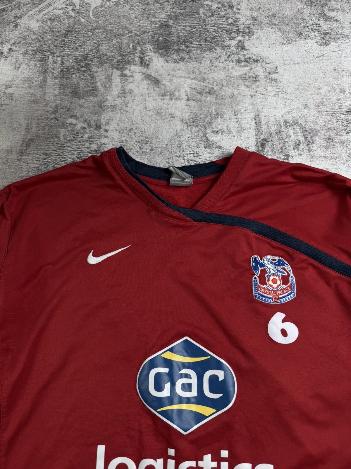 Nike #6 Crystal Palace FC Player Issue LongSleeve Nike Soccer Football Jersey T Shirt Size US XL / EU 56 / 4 - 6 Thumbnail