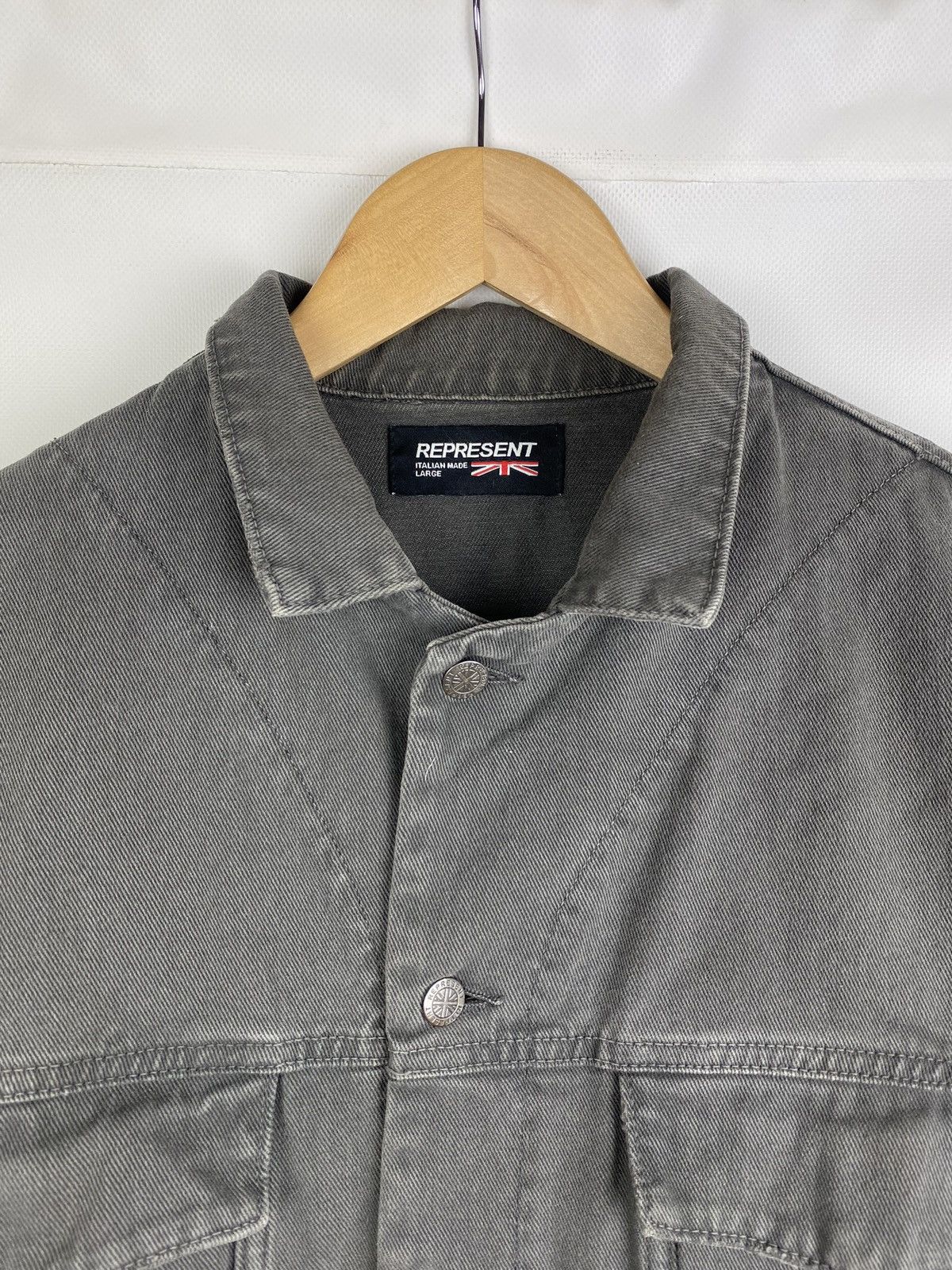 Represent Clo. Represent Clo. Spread collar men’s smoke denim jacket size L Size US L / EU 52-54 / 3 - 4 Thumbnail