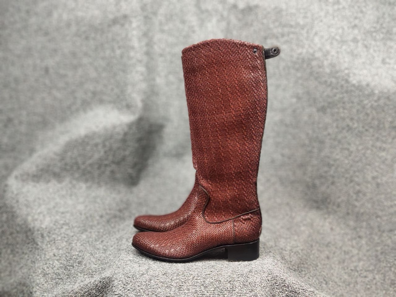 RoccoP Rocco P. Braided leather High Round Toe Riding Tall Boots Size US 6.5 / IT 36.5 - 11 Thumbnail