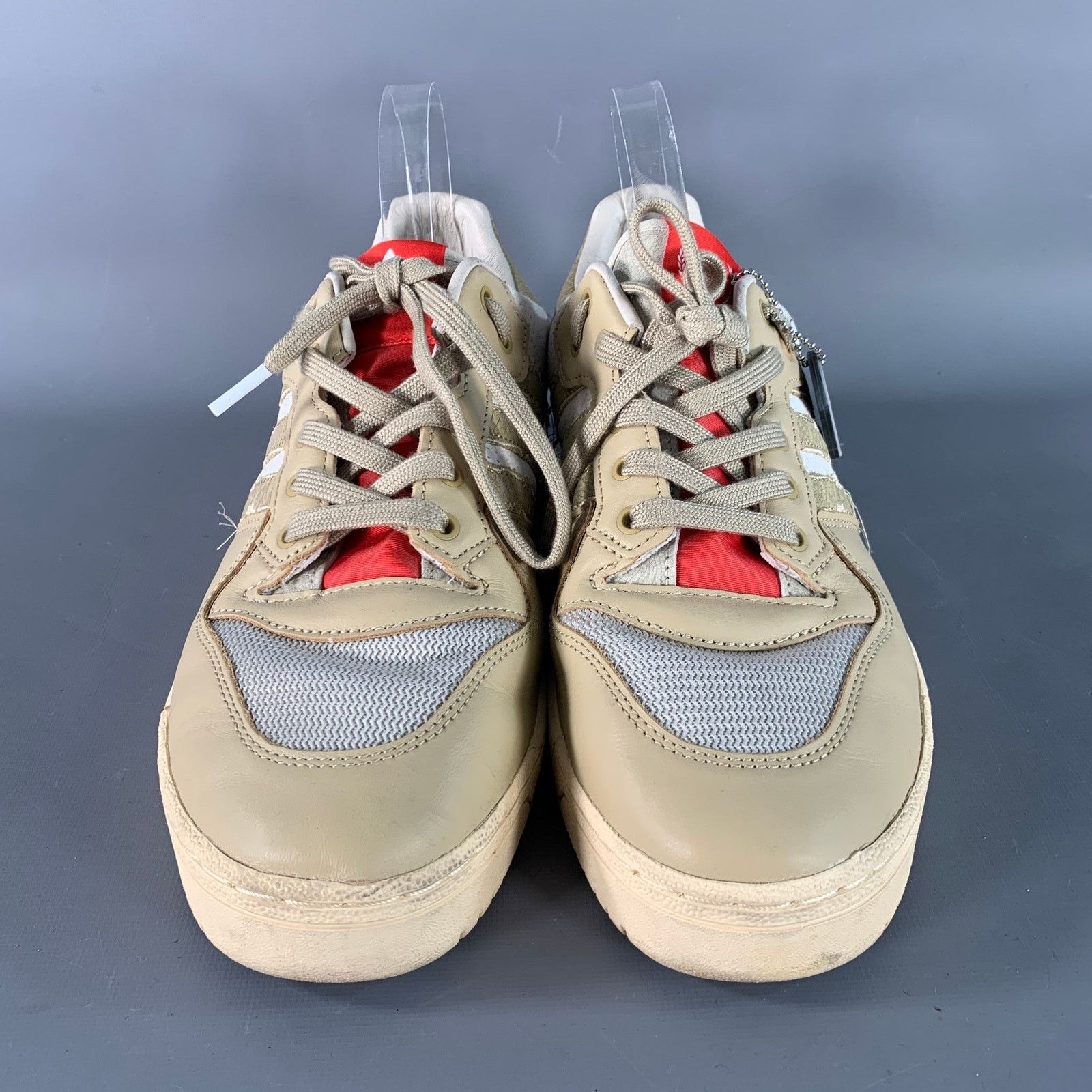 Adidas Beige White Mixed Materials Nylon Mesh Sneakers Size US 9.5 / EU 42-43 - 4 Thumbnail