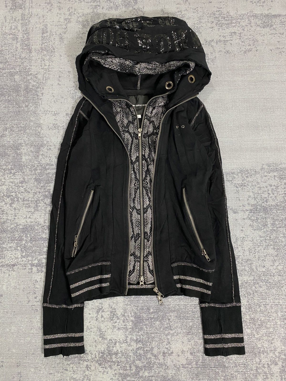 Japanese Brand Japanese buffalo bobs double layer snake skin hoodie Size US S / EU 44-46 / 1 - 10 Thumbnail