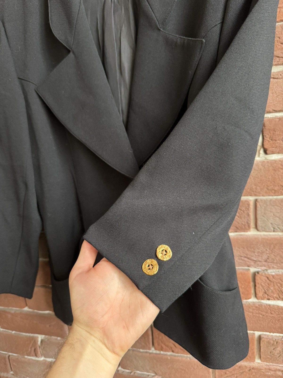 Chloe Vintage 90s Chloe Blazer Luxury Designer Woman Black Jacket Size L / US 10 / IT 46 - 6 Thumbnail