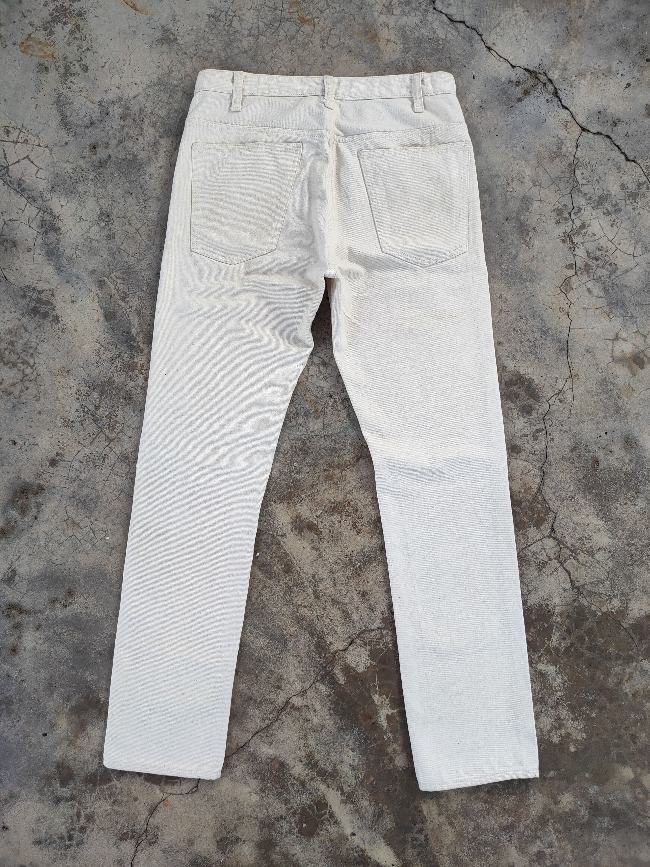 Unused VINTAGE UNUSED SKINNY FADED WHITE YELLOW JEANS DENIM PANTS Size US 32 / EU 48 - 11 Thumbnail