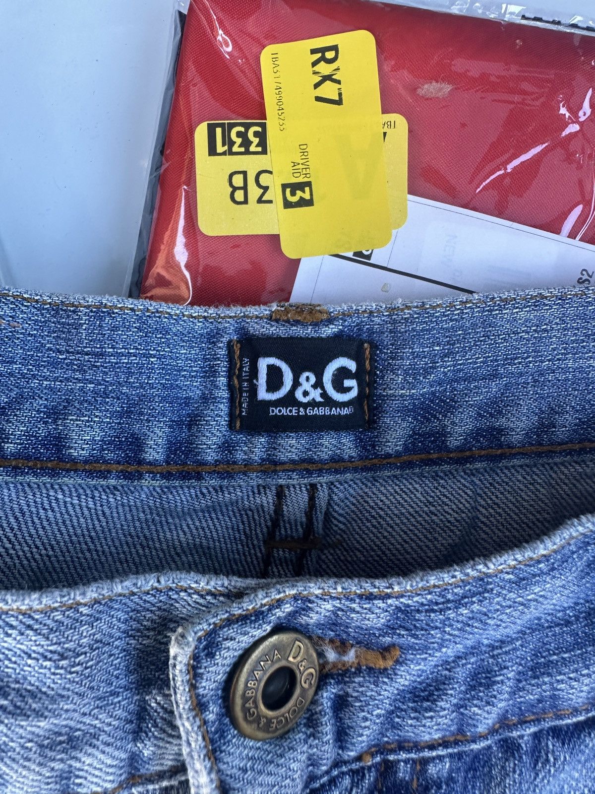 Dolce & Gabbana Dolce Gabbana Printed Denim in Light Wash Size US 31 - 6 Thumbnail