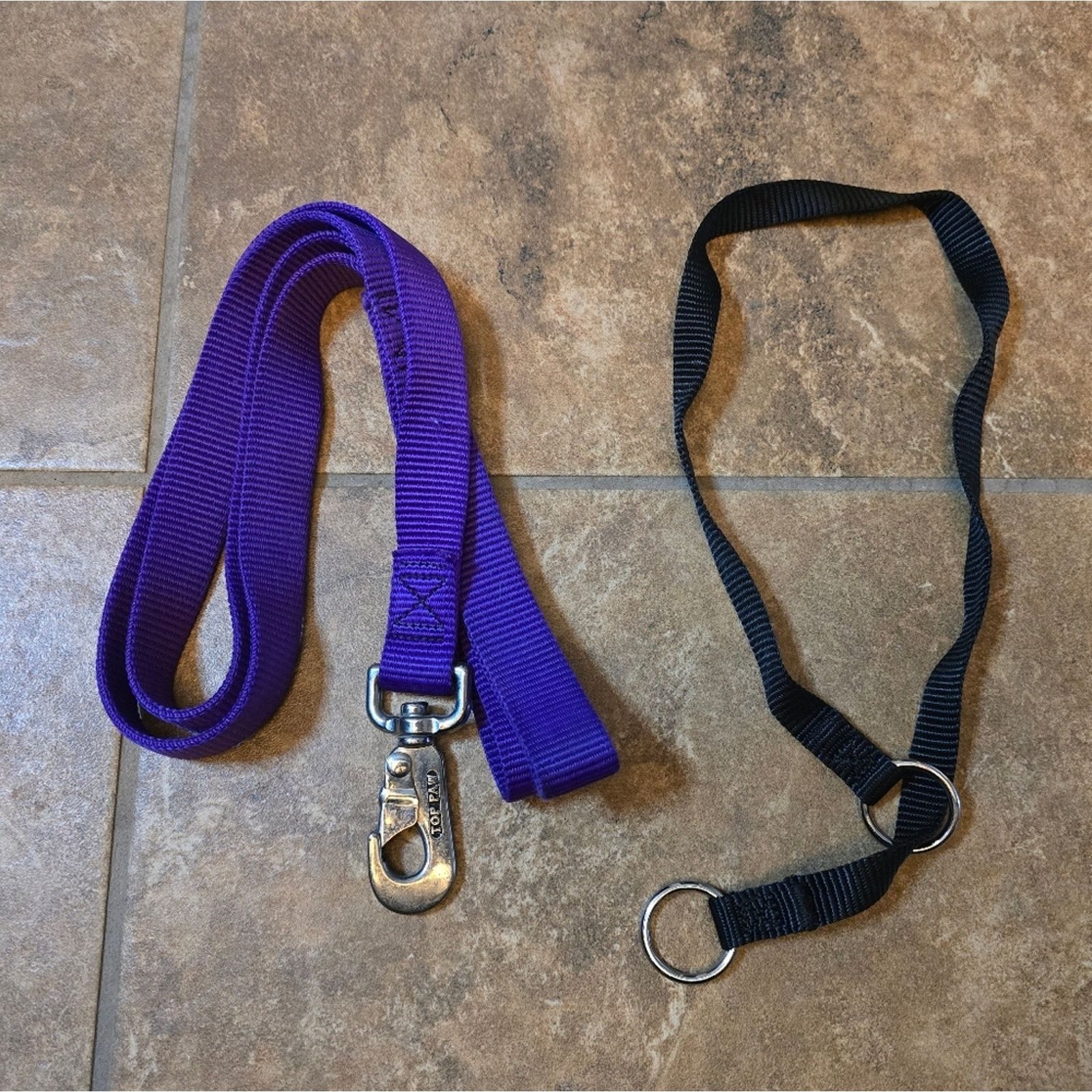Other Purple Black | TOP PAW | Dog Collar & Leash 2 Bundle Size ONE SIZE - 1 Thumbnail