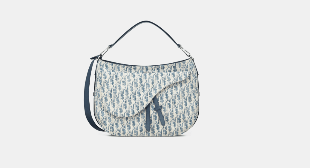 image of Dior O1W1Db10324 Size: Os Saddle Soft Bag In Blue, Men's