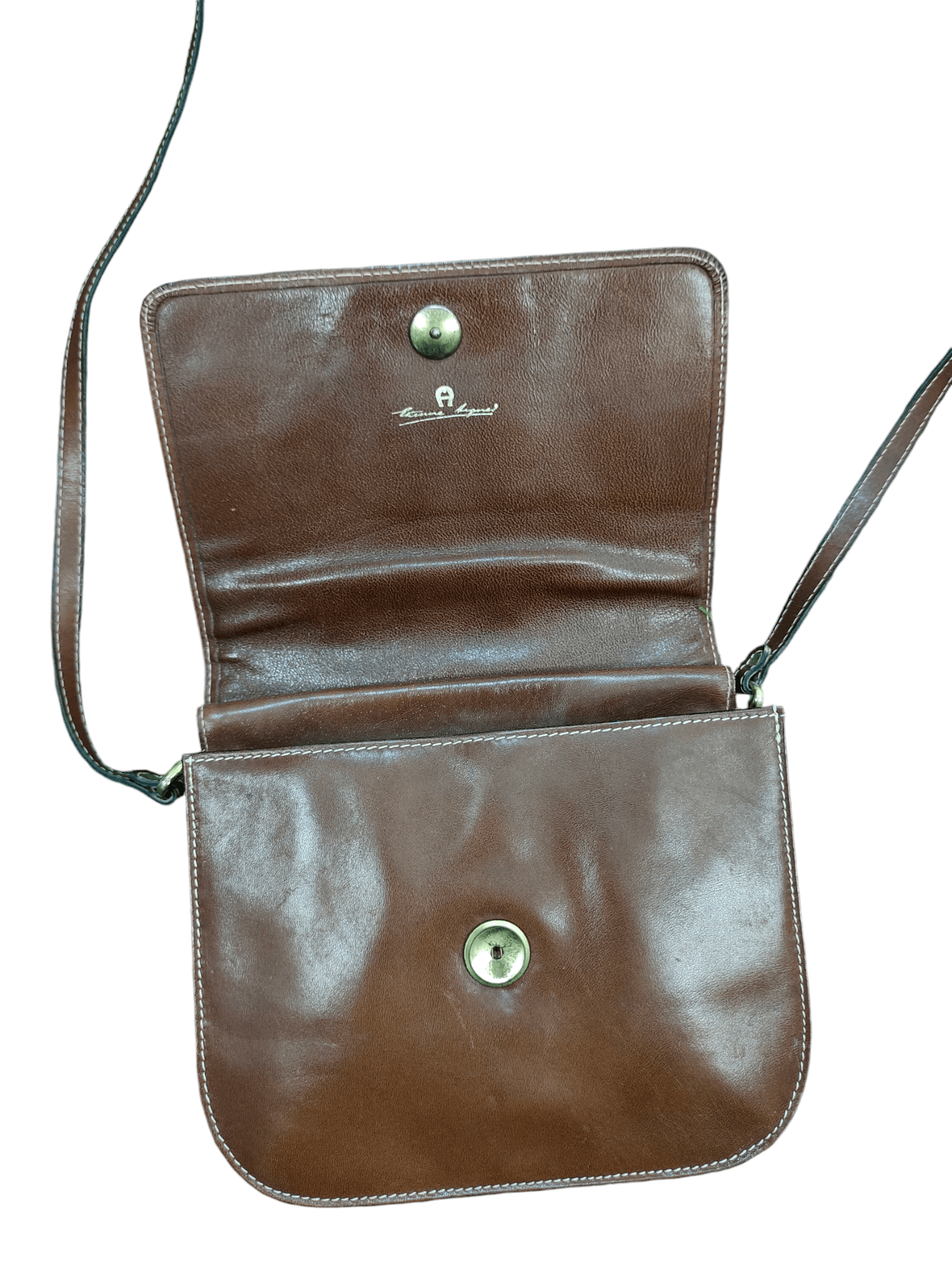 Aigner Vintage 80s Aigner Patina Leather Sling Shoulder Bag Size ONE SIZE - 12 Thumbnail