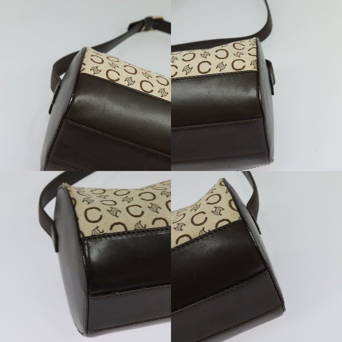 Celine CELINE C Macadam Canvas Shoulder Bag Beige Gold Size ONE SIZE - 10 Thumbnail