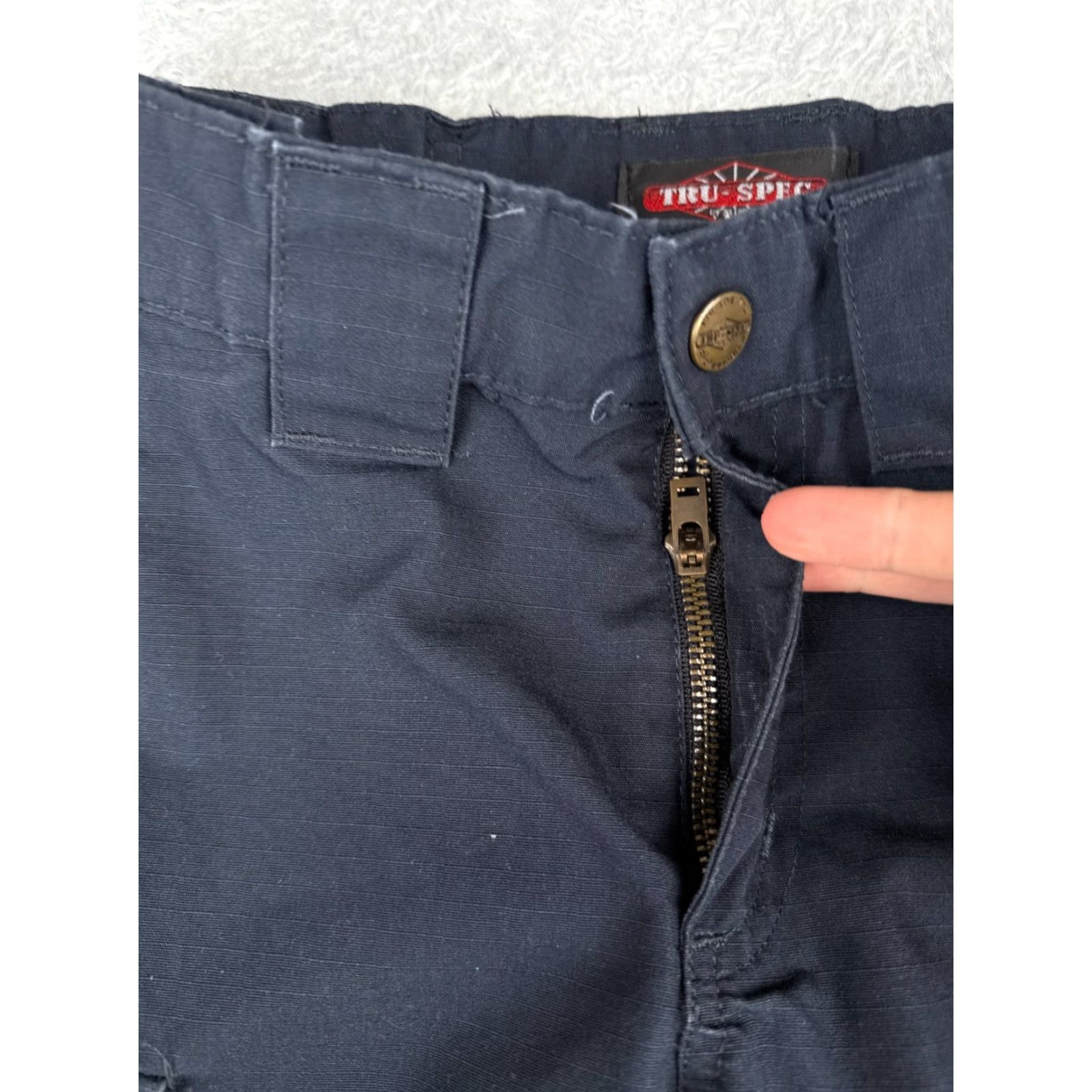Vintage TRU-SPEC Pants Women 2 Blue Cargo Rip-Stop Fabric Double Knee Poly Blend 28L Size 26" / US 2 / IT 38 - 5 Thumbnail