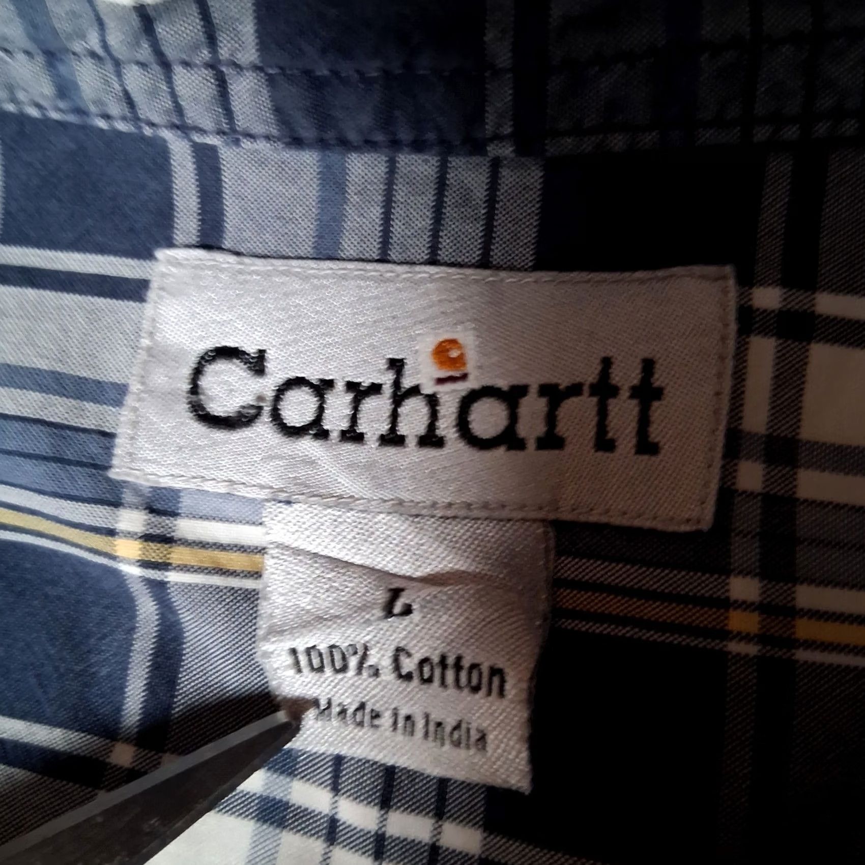Carhartt Carhartt Button Down Shirt Men L Blue White Plaid Cotton Business Casual Work Size US L / EU 52-54 / 3 - 6 Thumbnail