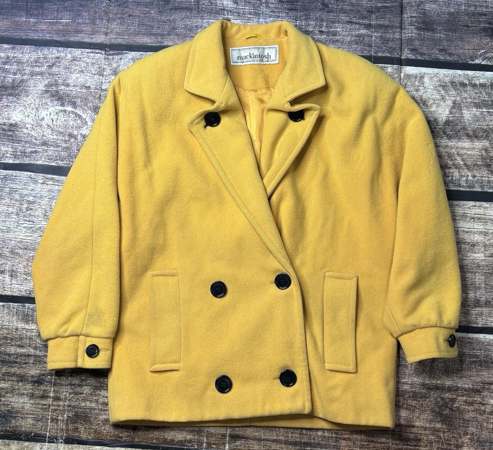 Mackintosh Mackintosh Pea Coat Women's Size 6 Pure Wool Yellow VTG USA Size M / US 6-8 / IT 42-44 - 1 Thumbnail