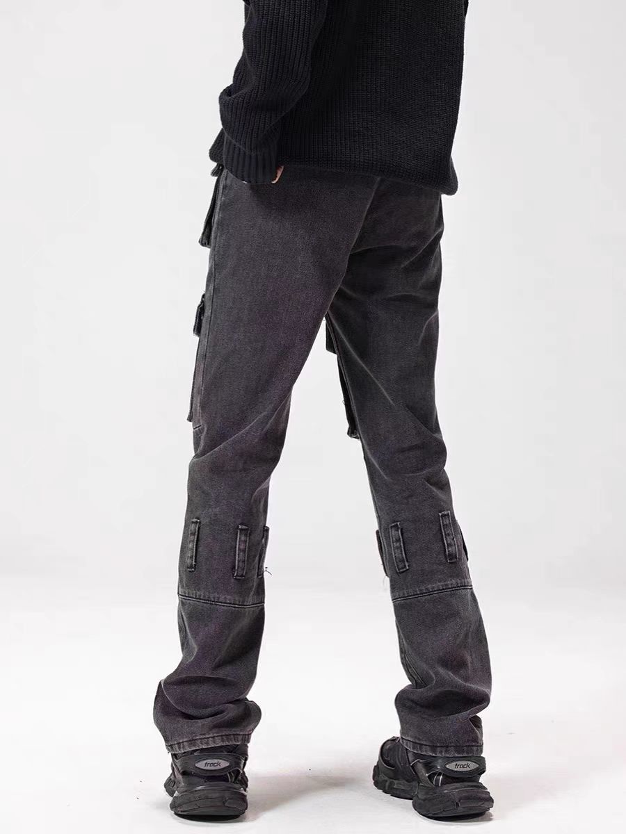 Jean Black Multi-Pocket Workwear Jeans Size US 30 / EU 46 - 4 Thumbnail